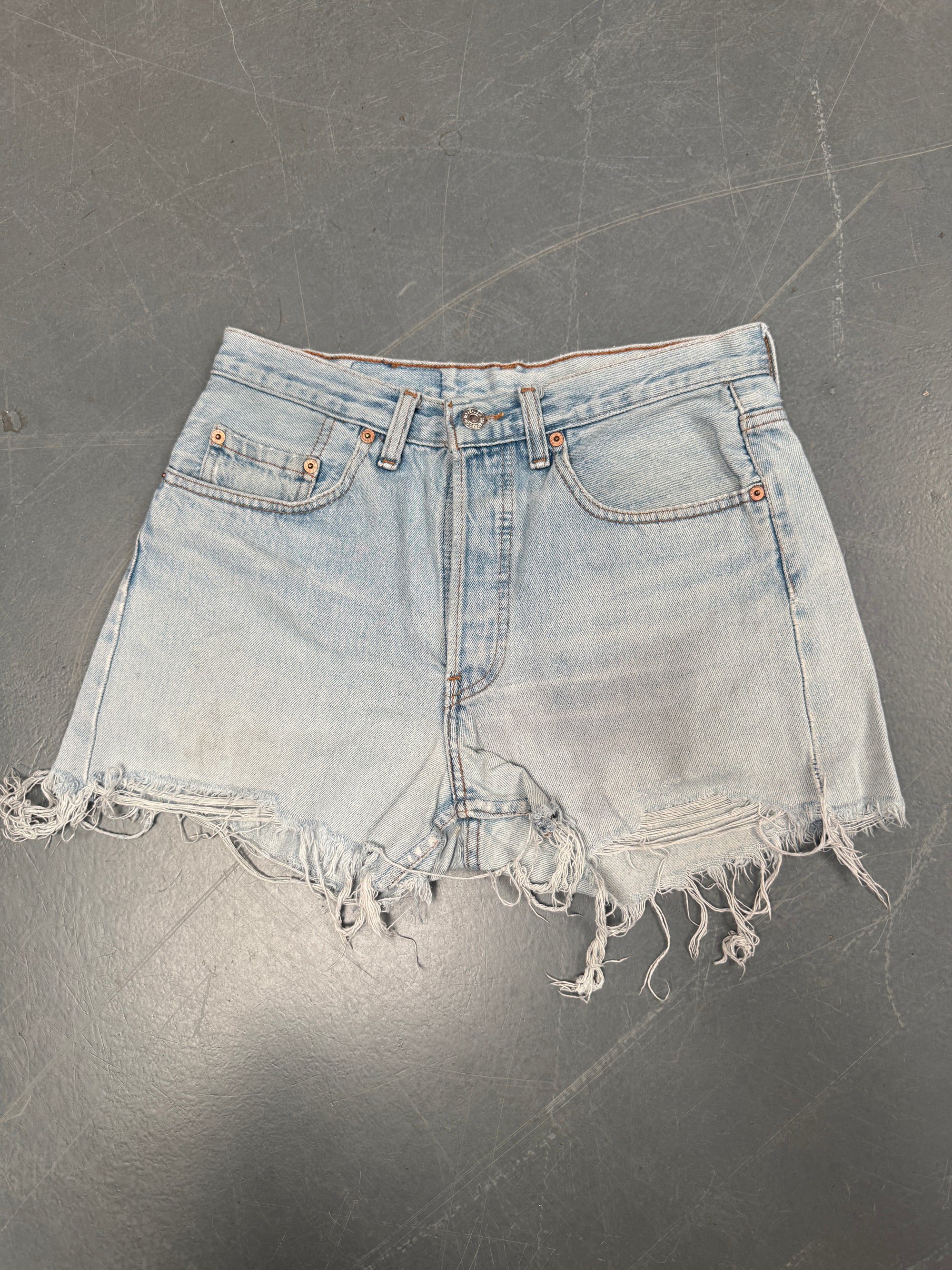 Vintage Ladies Levis Cut Off Denim Shorts - 90s Made - W 34 - SH177