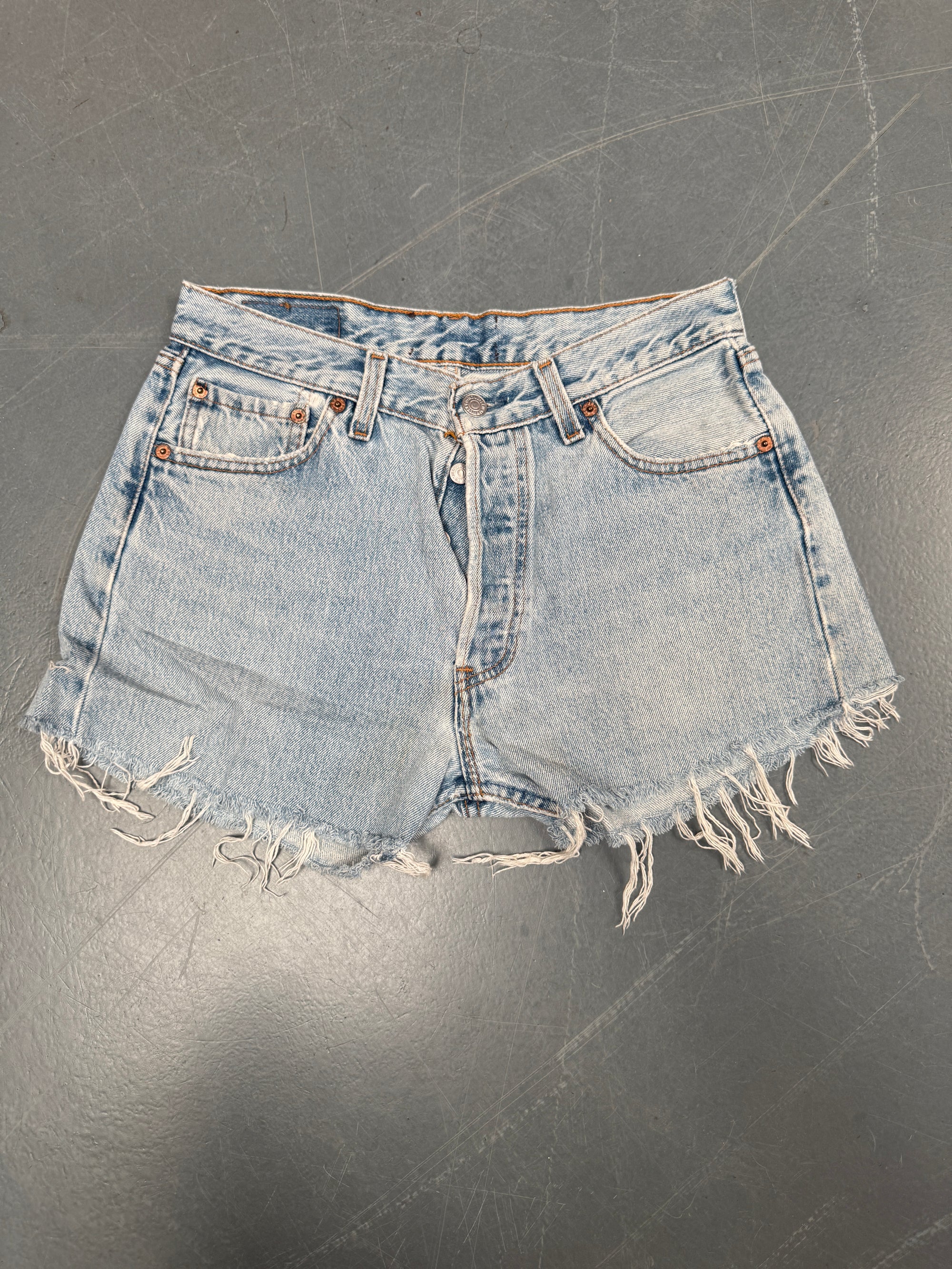 Vintage Ladies Levis Cut Off Denim Shorts - 90s Made - W 28 - SH179