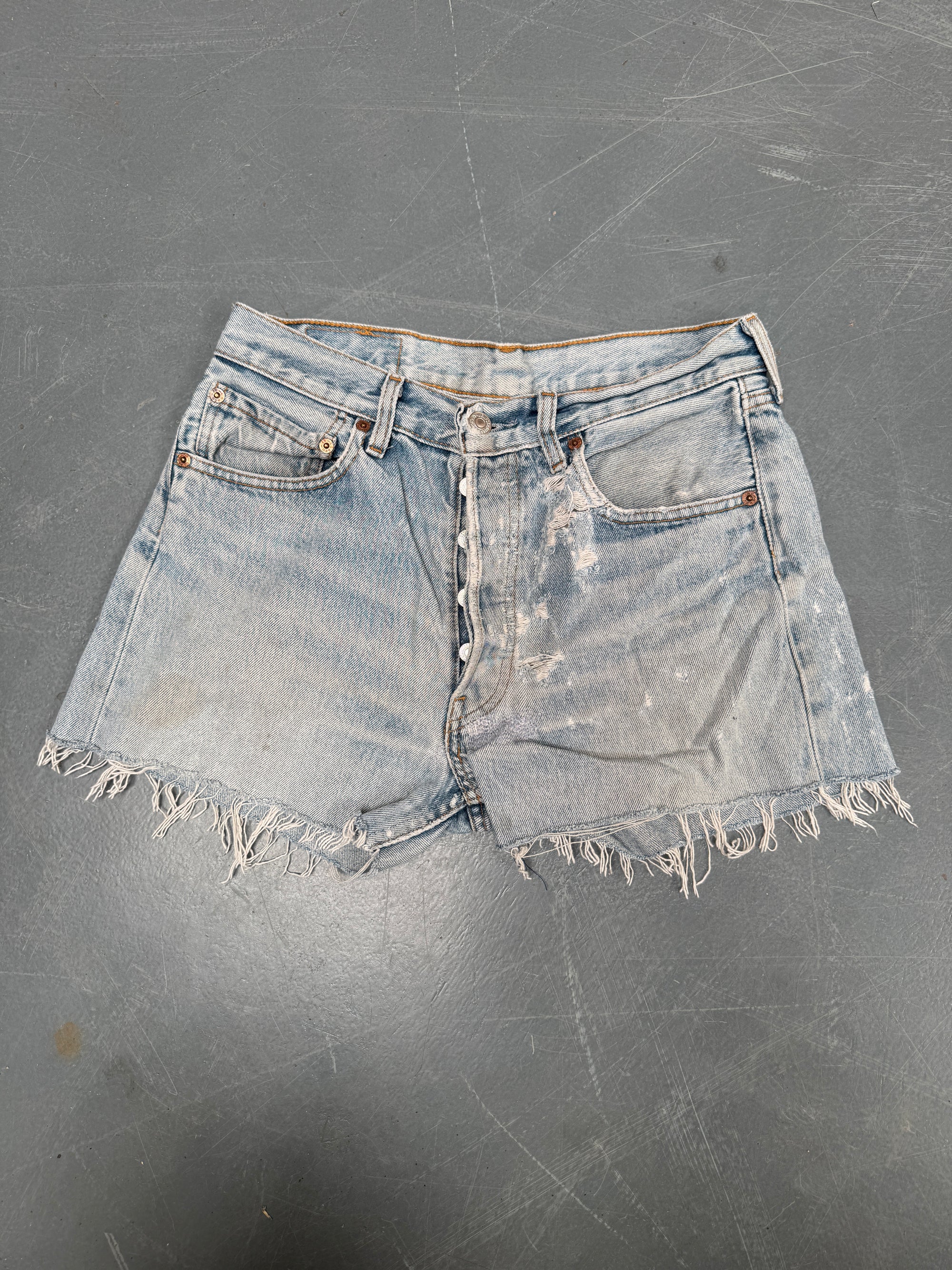 Vintage Ladies Levis Cut Off Denim Shorts - 90s Made - W 28 - SH185