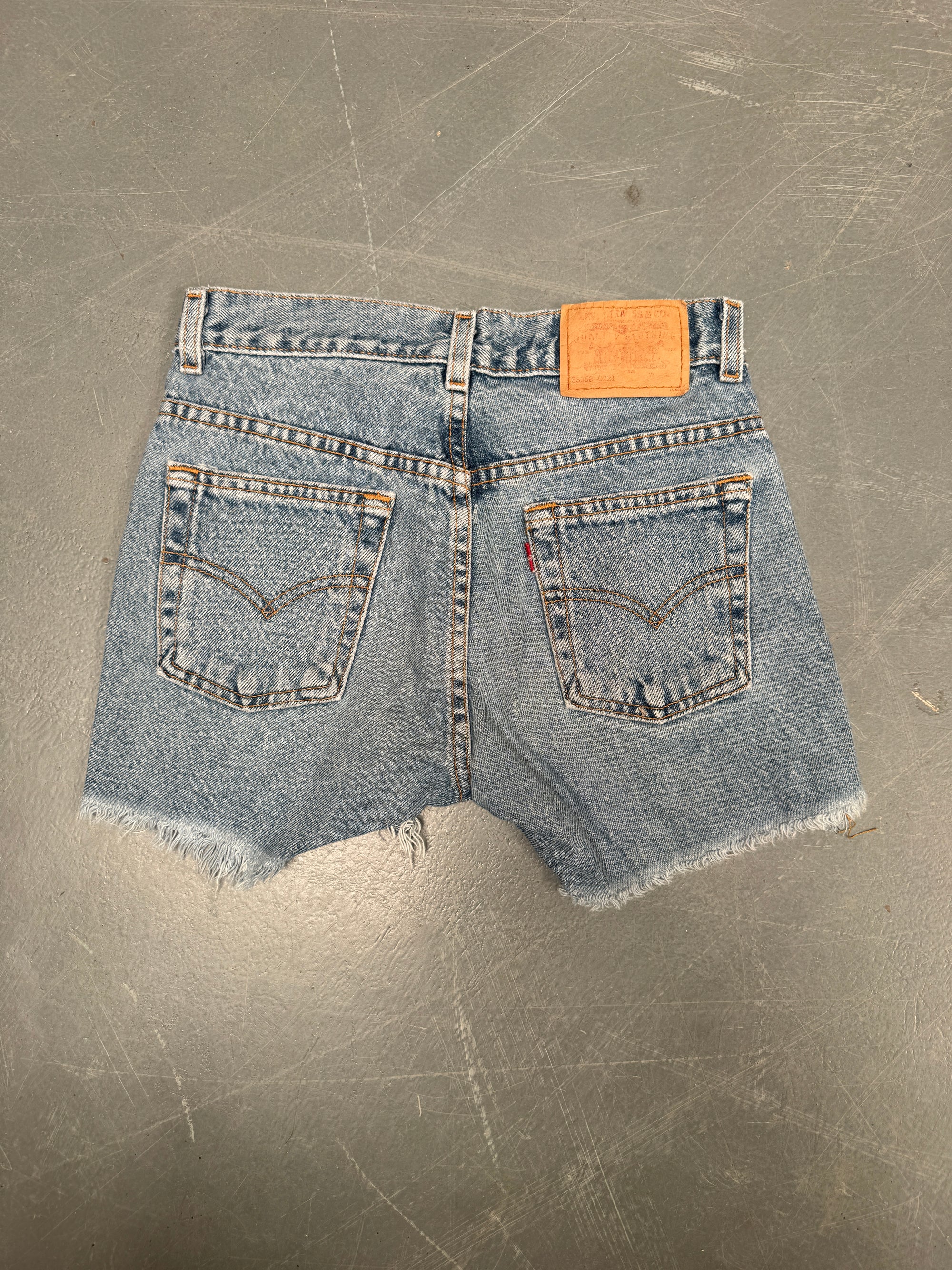 Vintage Ladies Levis Cut Off Denim Shorts - 90s Made - W 25 - SH189