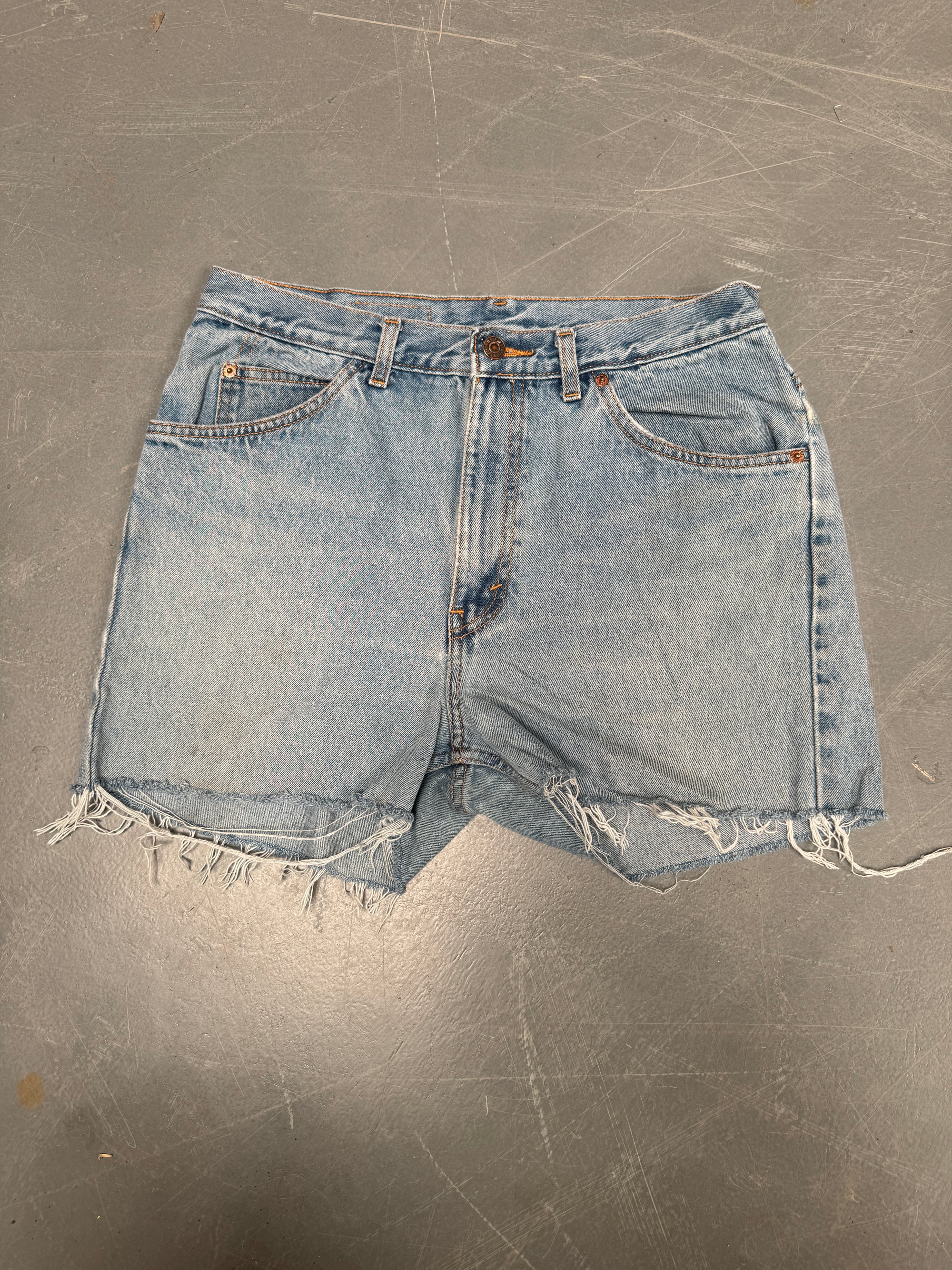 Vintage Ladies Levis Cut Off Denim Shorts - 90s Made - W 30 - SH190