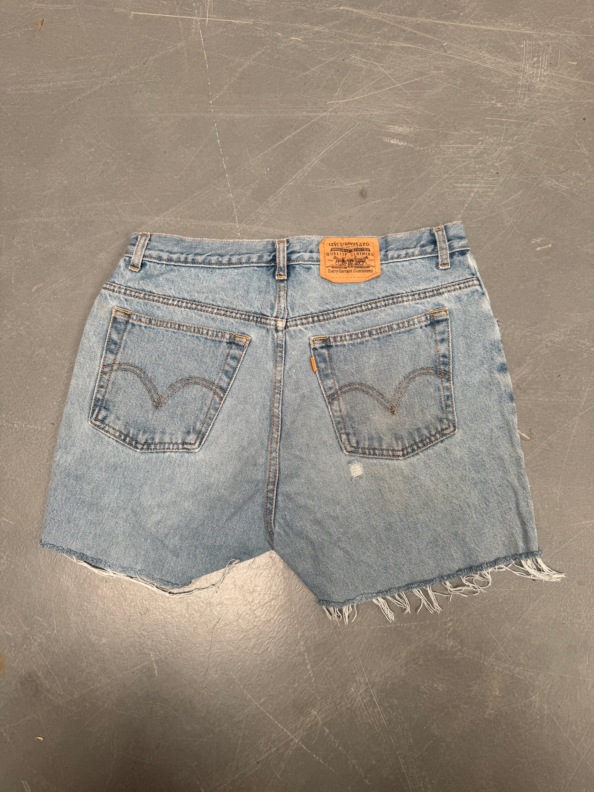 Vintage Ladies Levis Cut Off Denim Shorts - 90s Made - W 30 - SH190