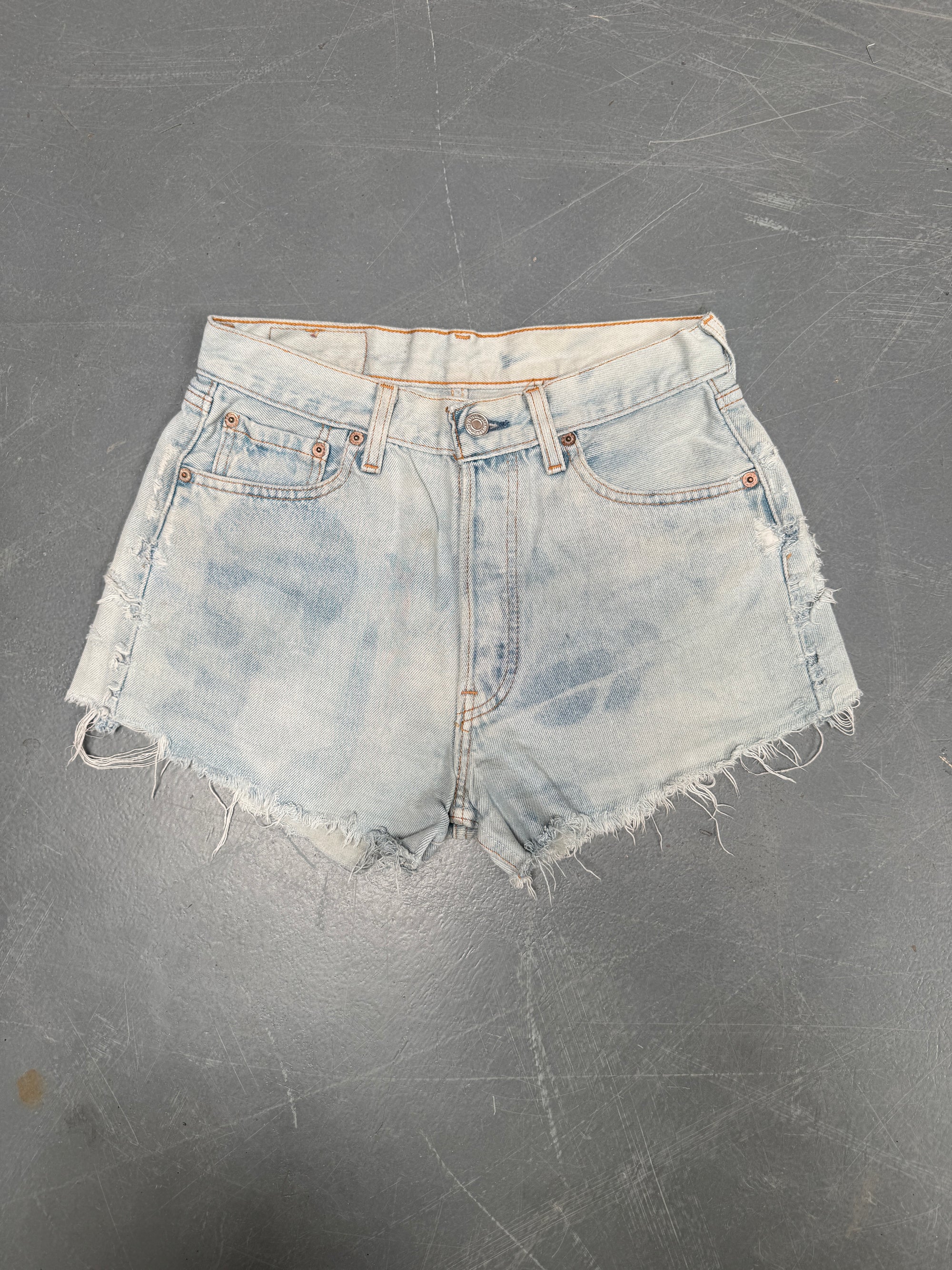 Vintage Ladies Levis Cut Off Denim Shorts - 90s Made - W 28 - SH193