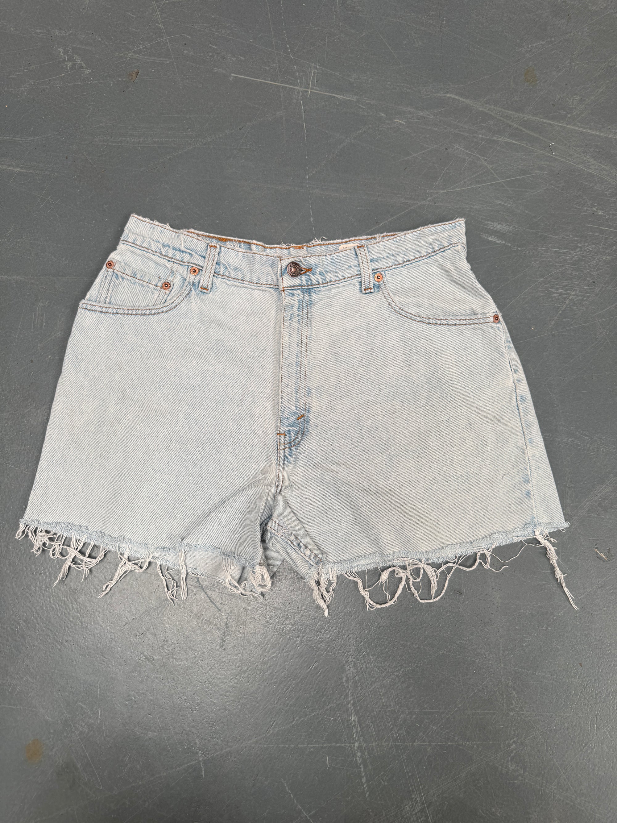 Vintage Ladies Levis Cut Off Denim Shorts - 90s Made - W 30 - SH196