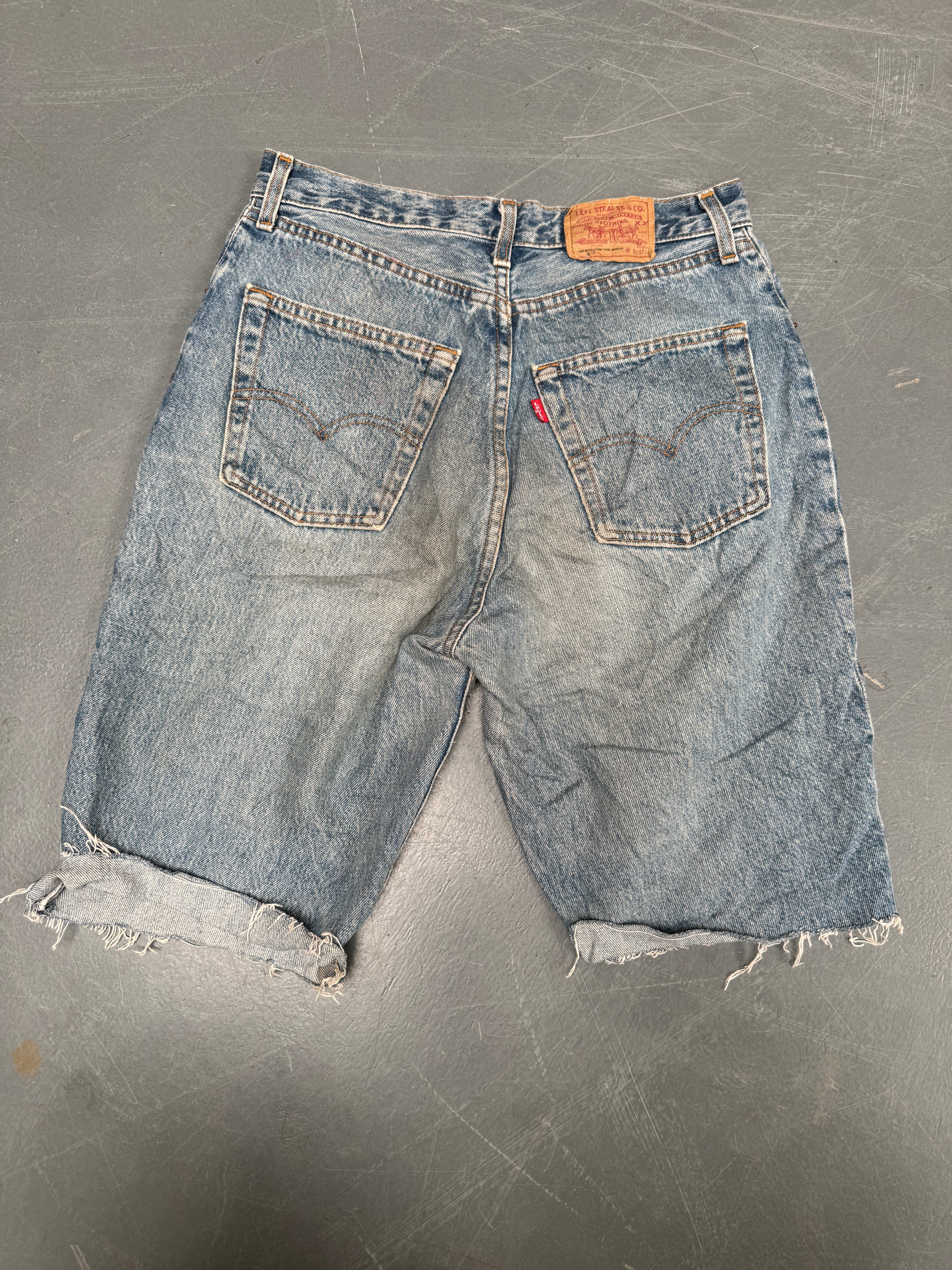 Vintage Ladies Levis Cut Off Denim Shorts - 90s Made - W 27 - SH197