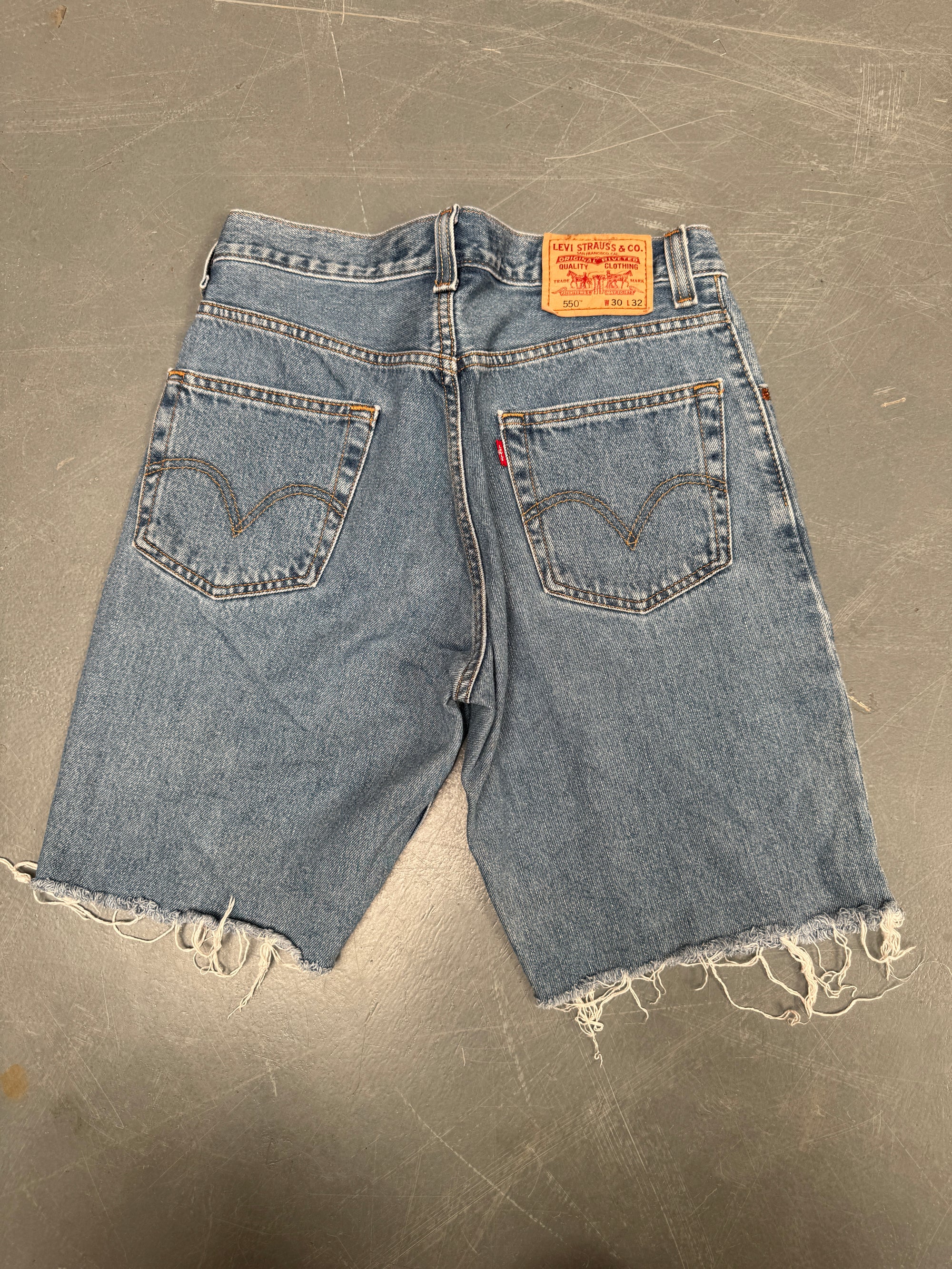 Vintage Ladies Levis Cut Off Denim Shorts - 90s Made - W 30 - SH214