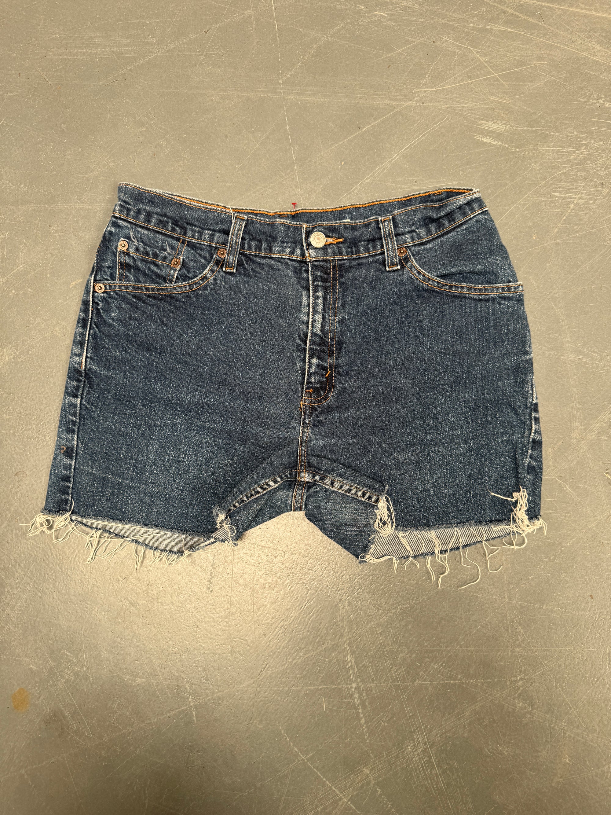 Vintage Ladies Levis Cut Off Denim Shorts - 90s Made - W 30 - SH216