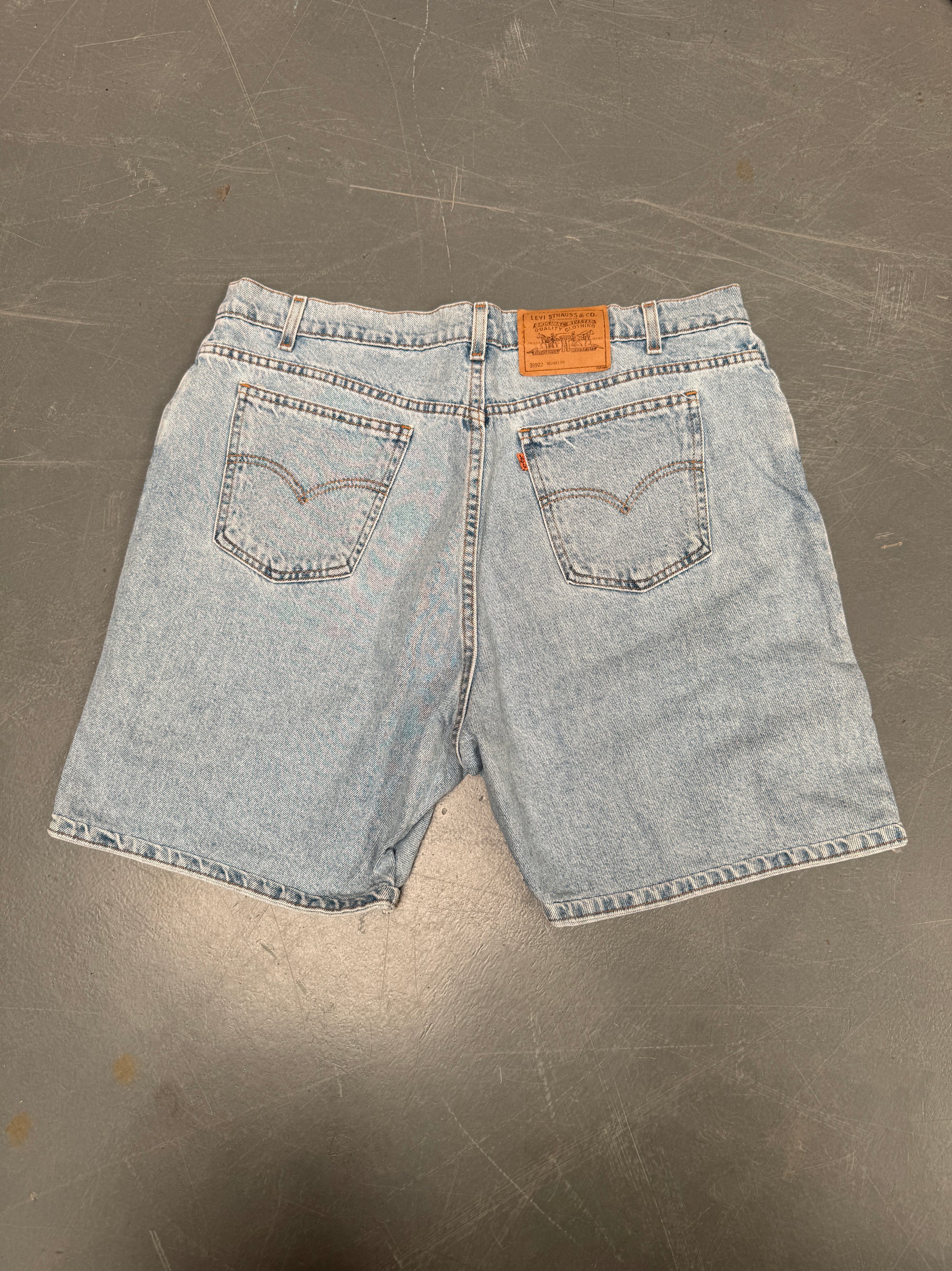 Vintage Ladies Levis Cut Off Denim Shorts - 90s Made - W 38 - SH222