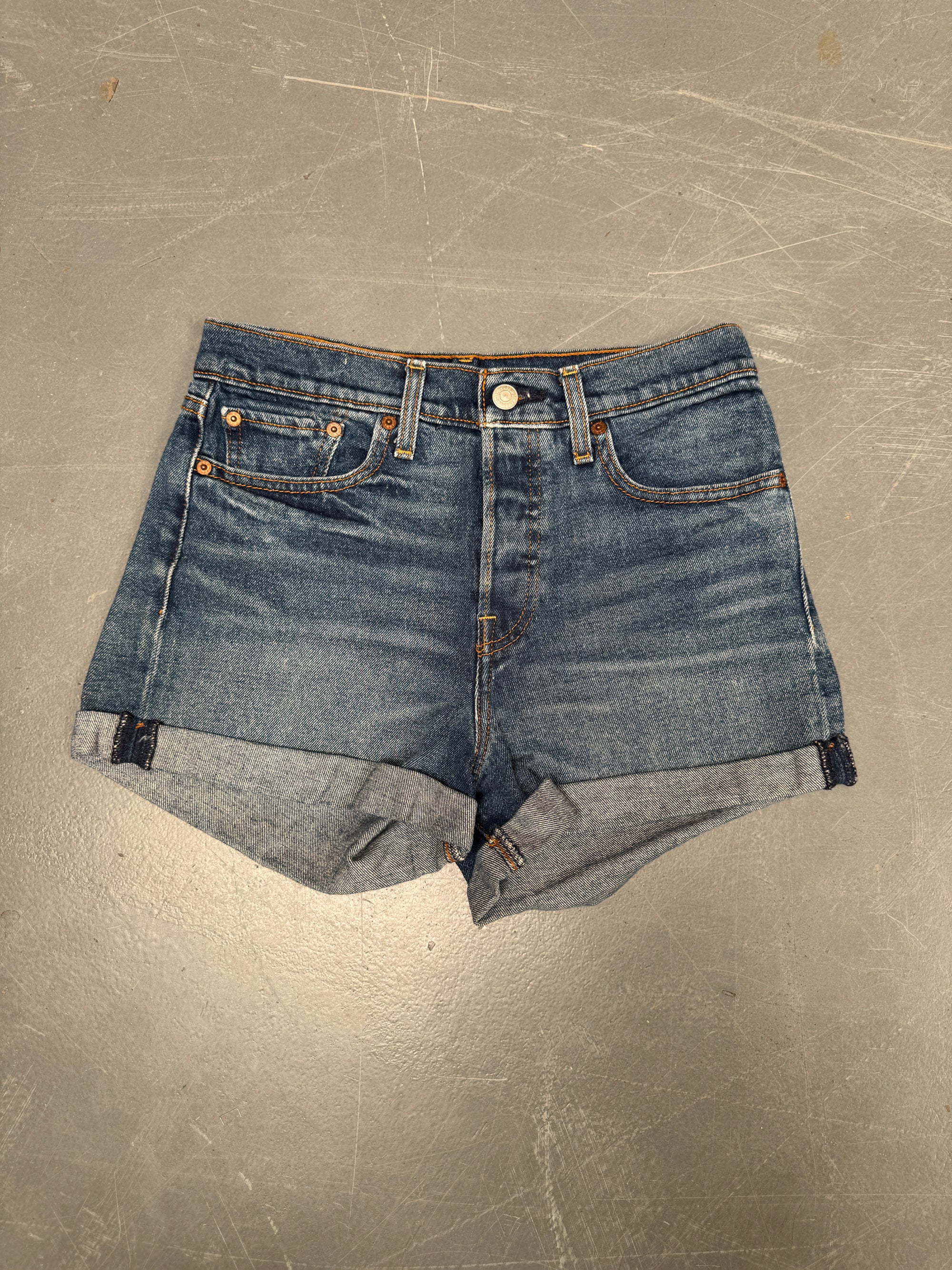 Vintage Ladies Levis Cut Off Denim Shorts - 90s Made - W 27 - SH227