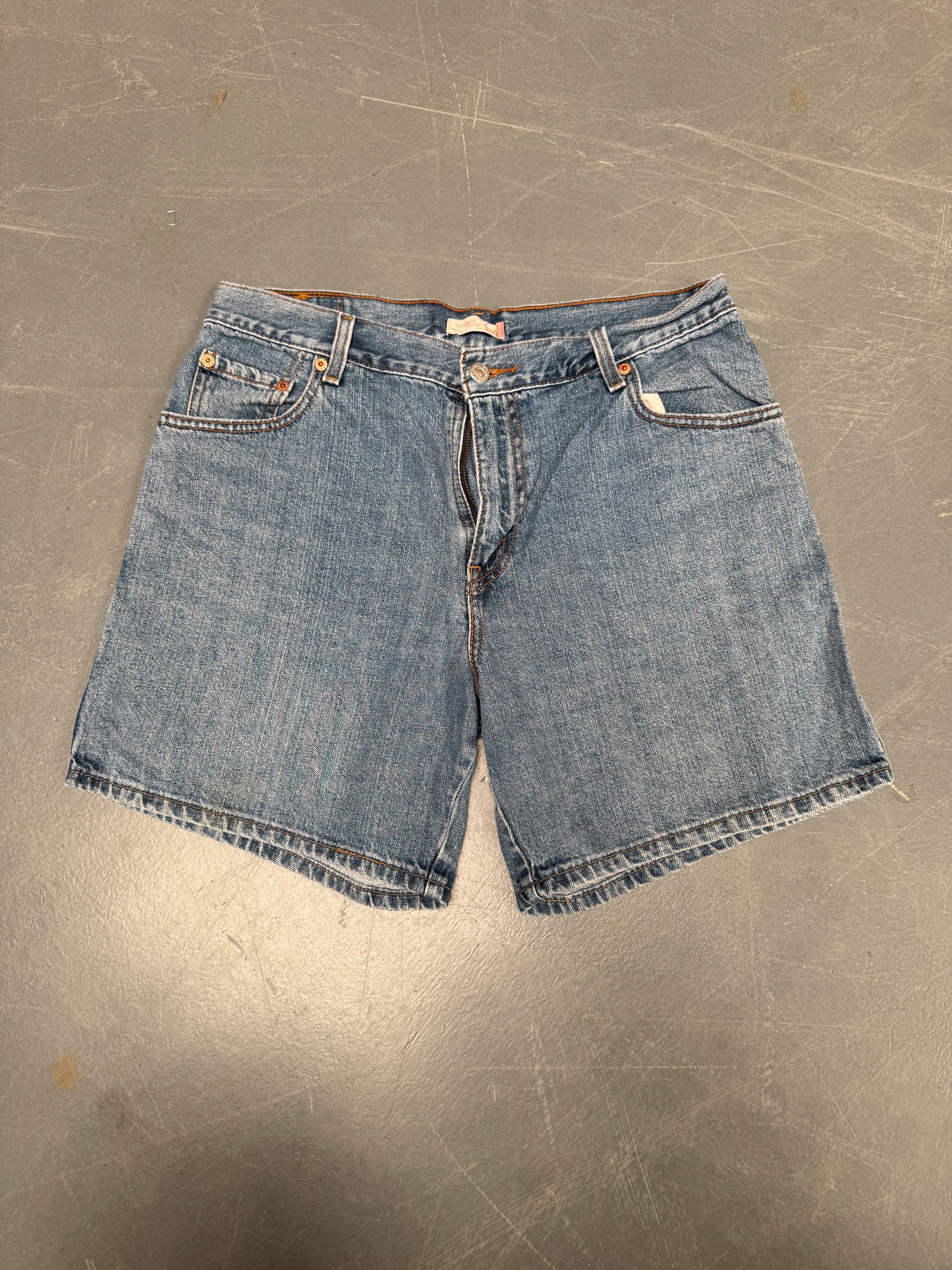 Vintage Ladies Levis Cut Off Denim Shorts - 90s Made - W 33 - SH235