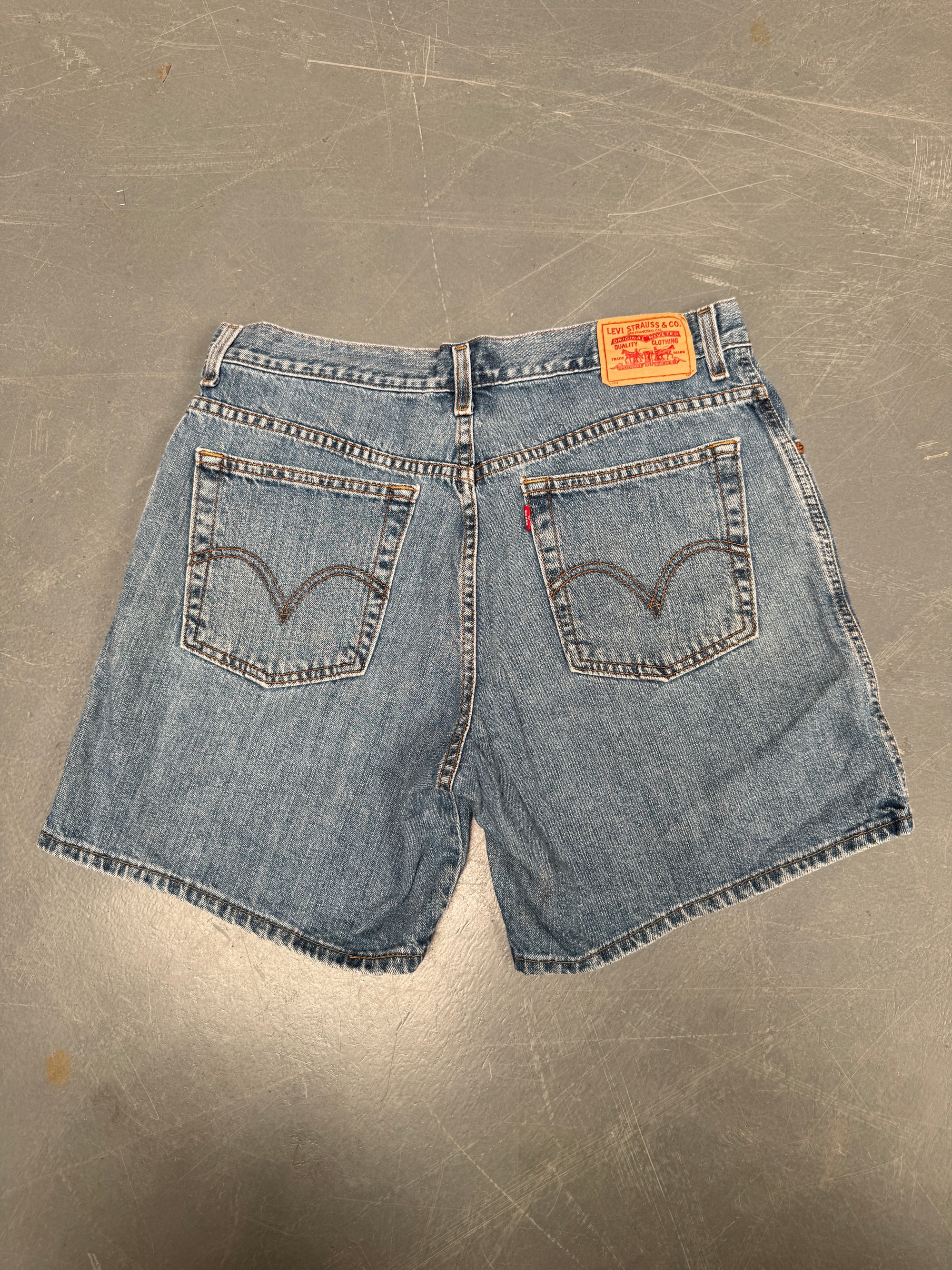 Vintage Ladies Levis Cut Off Denim Shorts - 90s Made - W 33 - SH235