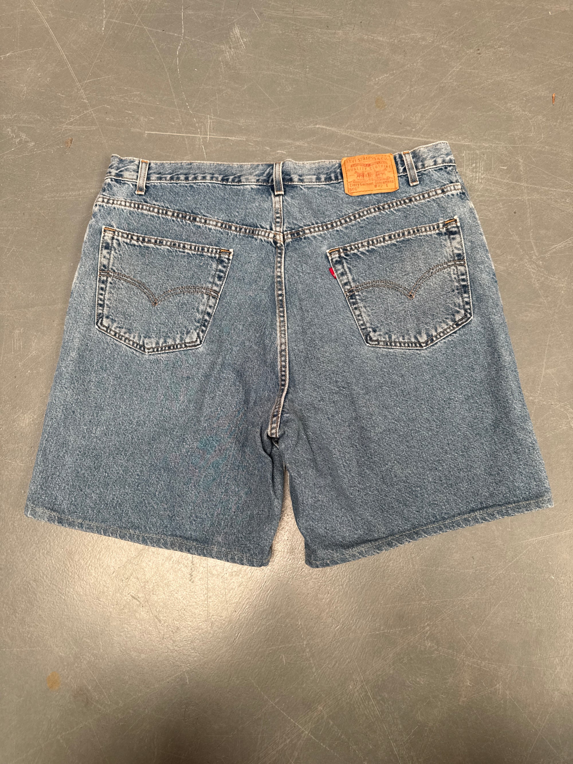 Vintage Ladies Levis Cut Off Denim Shorts - 90s Made - W 41 - SH239