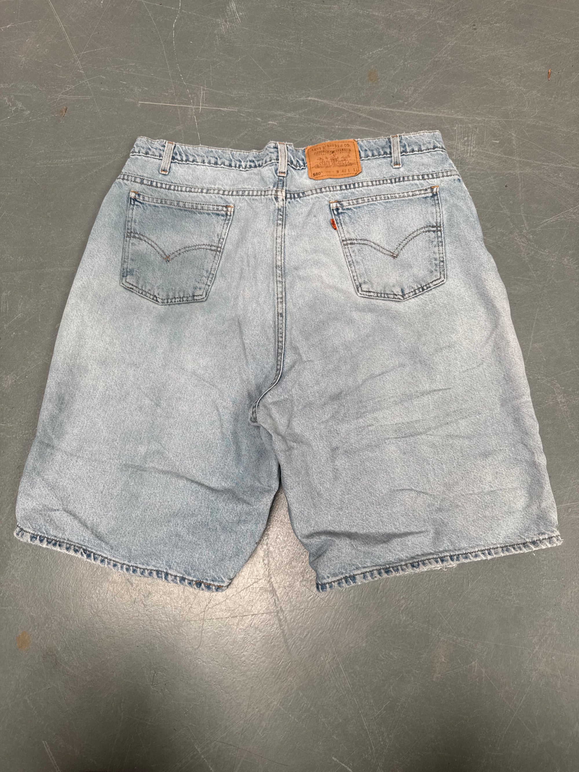 Vintage Ladies Levis Cut Off Denim Shorts - 90s Made - W 38 - SH240