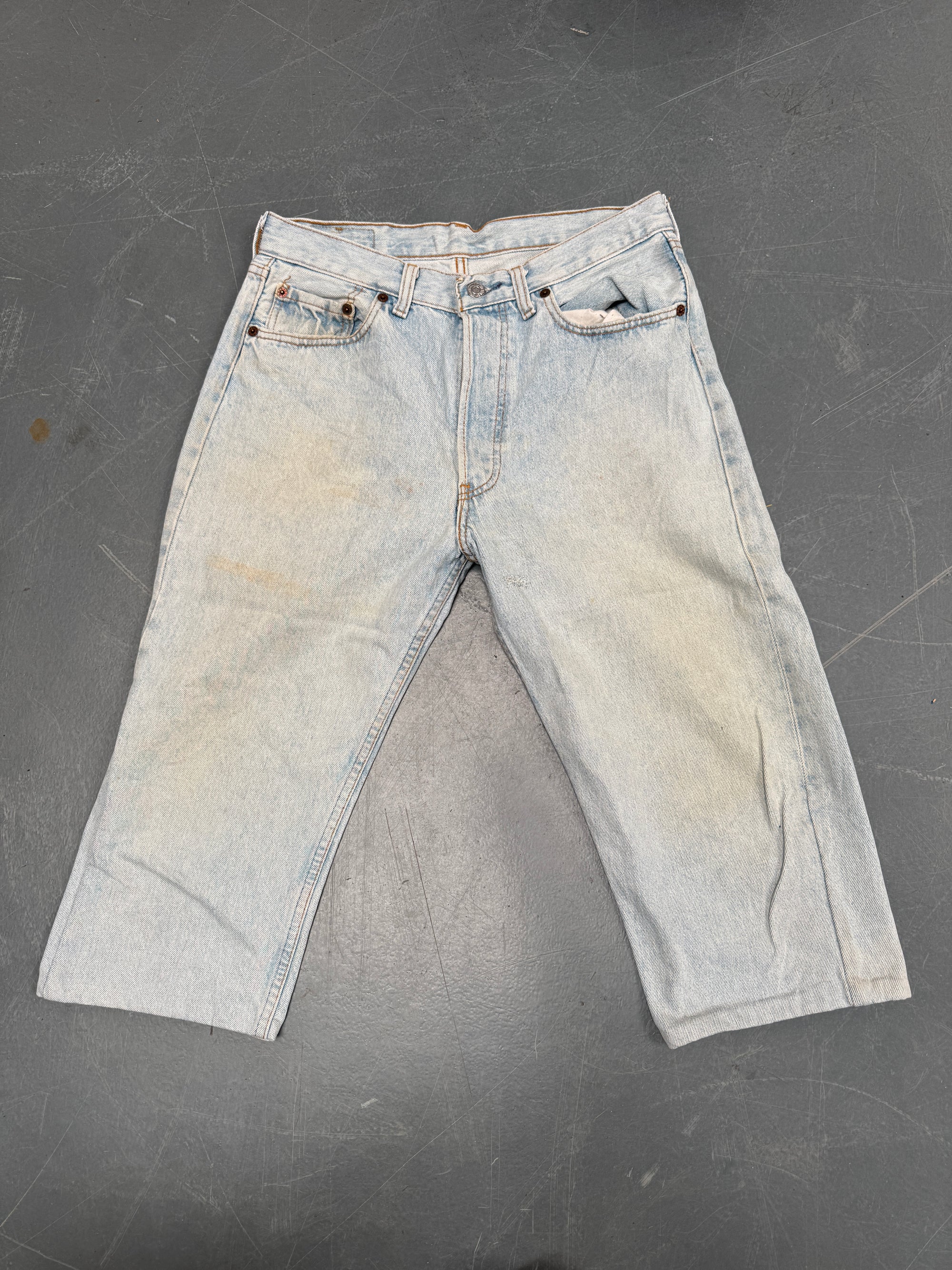 Vintage Ladies Levis Cut Off Denim Shorts - 90s Made - W 30 - SH242