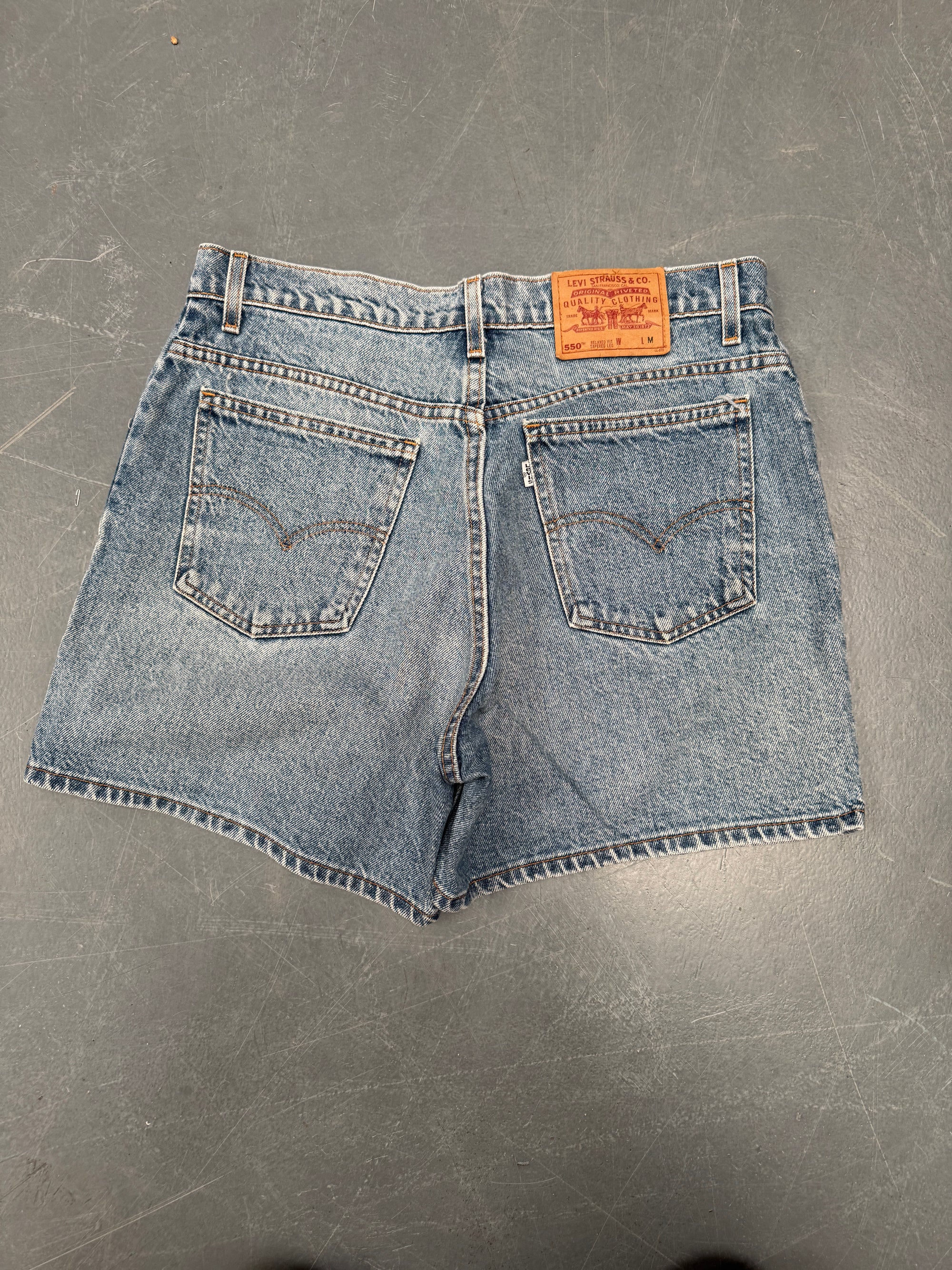 Vintage Ladies Levis Cut Off Denim Shorts - 90s Made - W 33 - SH245