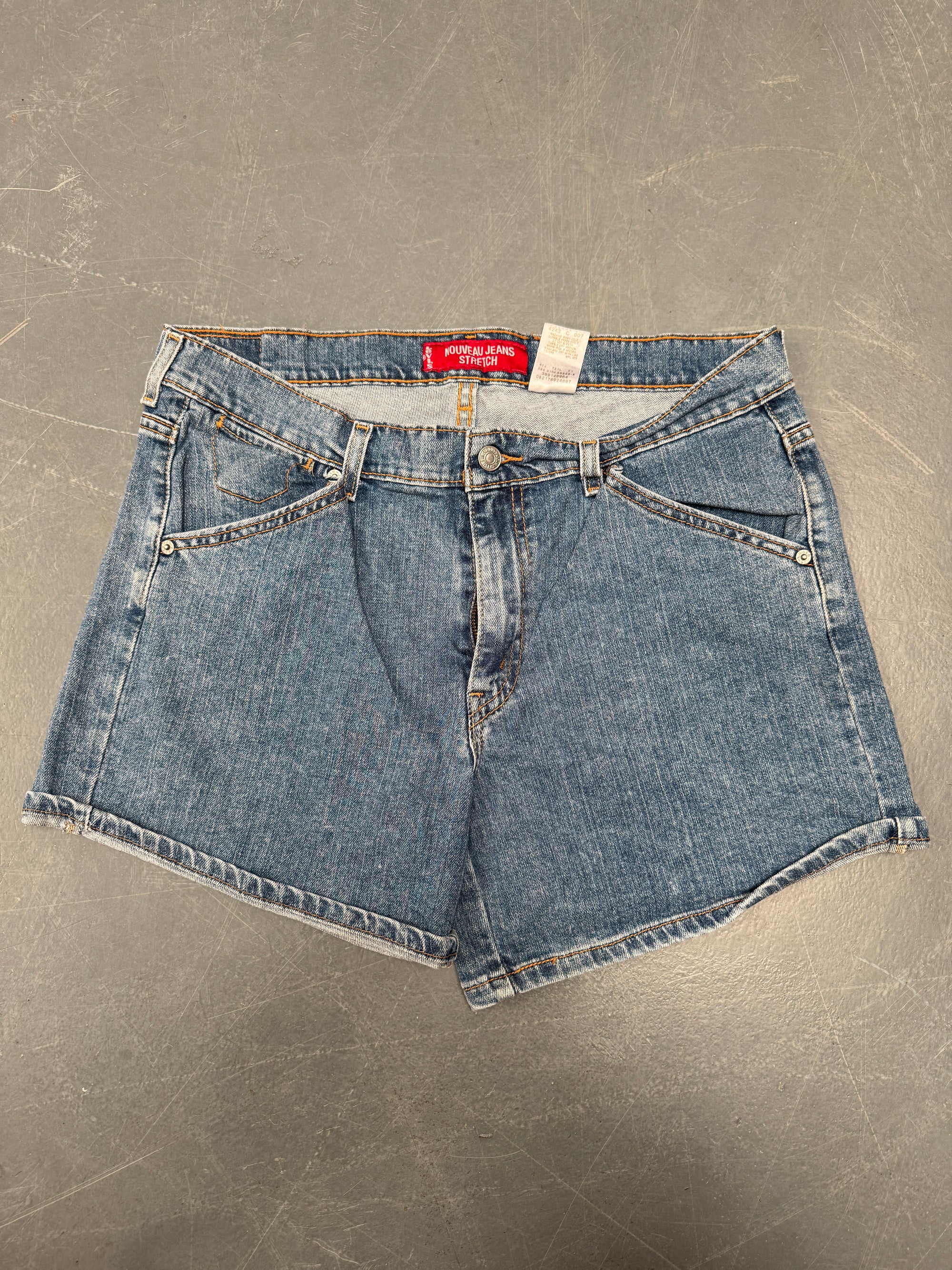 Vintage Ladies Levis Cut Off Denim Shorts - 90s Made - W 33 - SH250