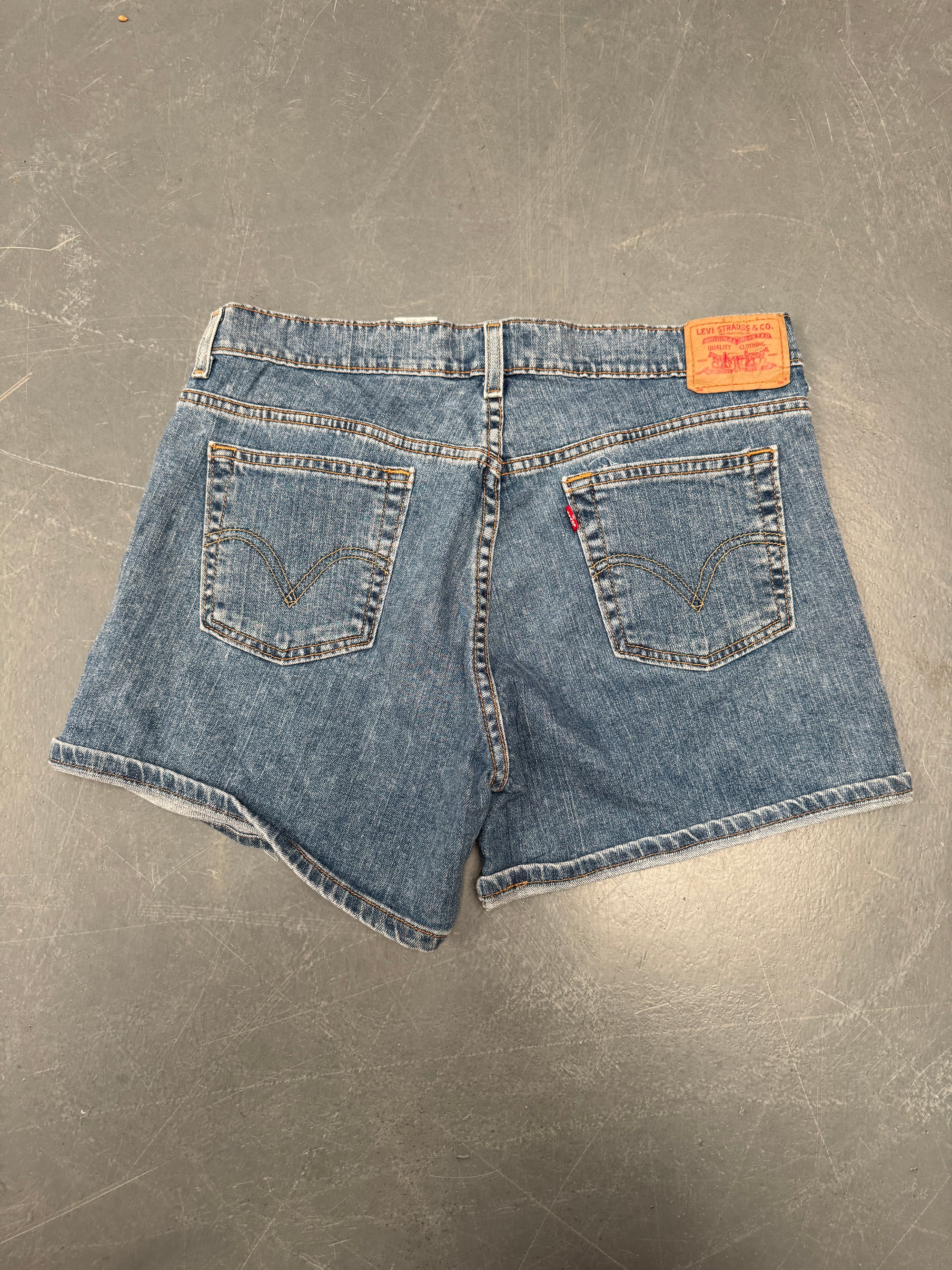 Vintage Ladies Levis Cut Off Denim Shorts - 90s Made - W 33 - SH250