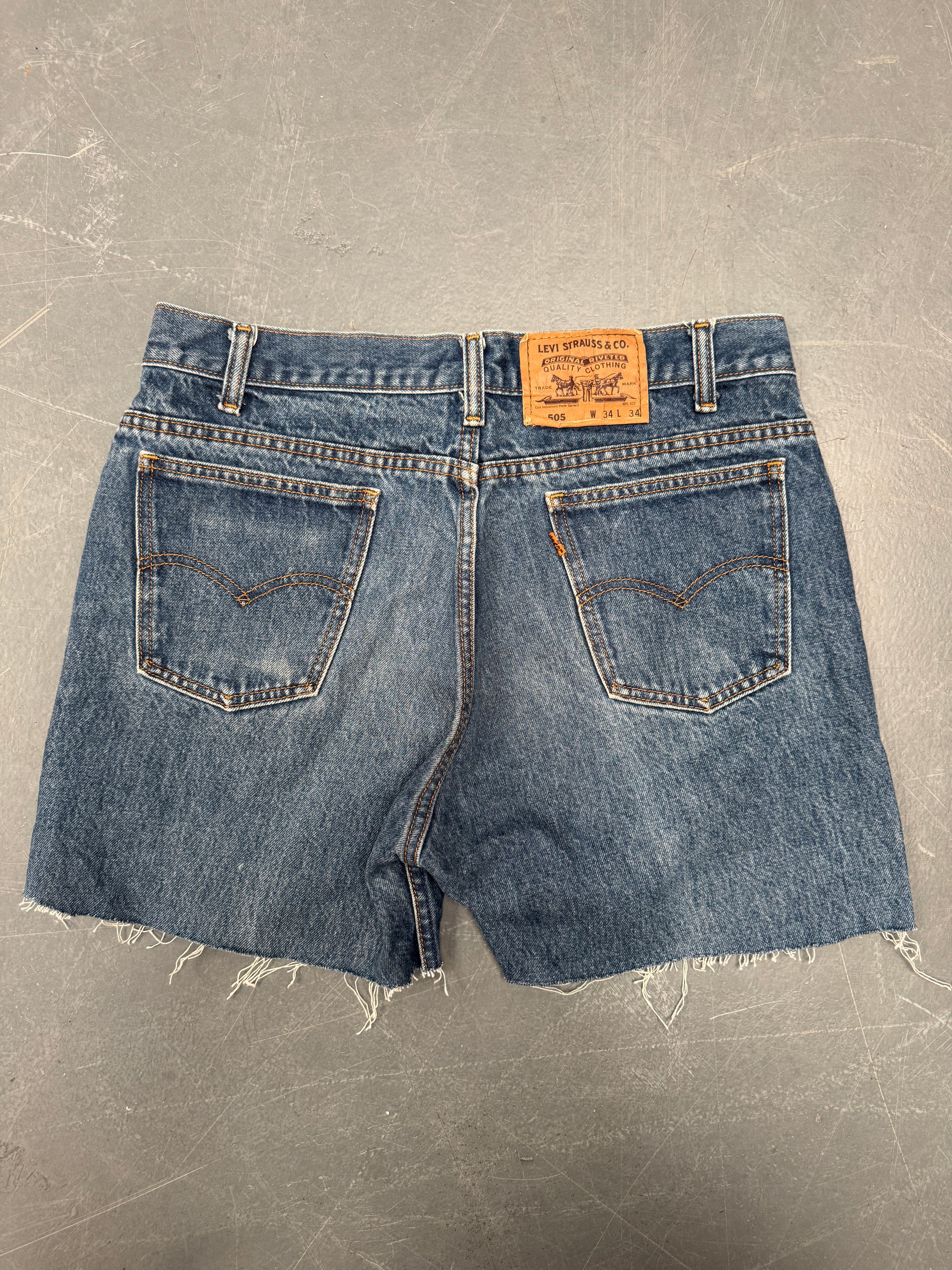 Vintage Ladies Levis Cut Off Denim Shorts - 90s Made - W 32 - SH252