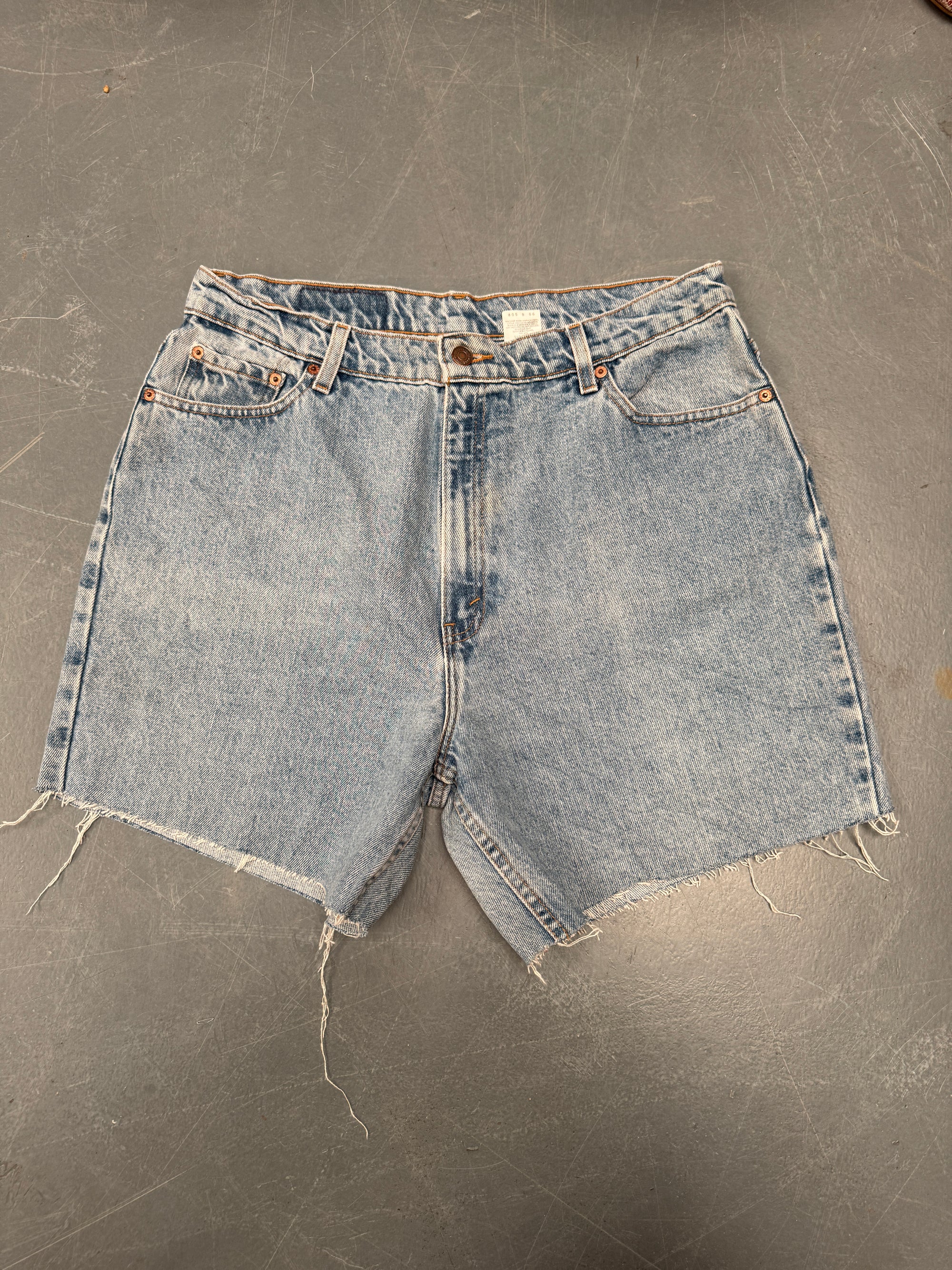 Vintage Ladies Levis Cut Off Denim Shorts - 90s Made - W 33 - SH256