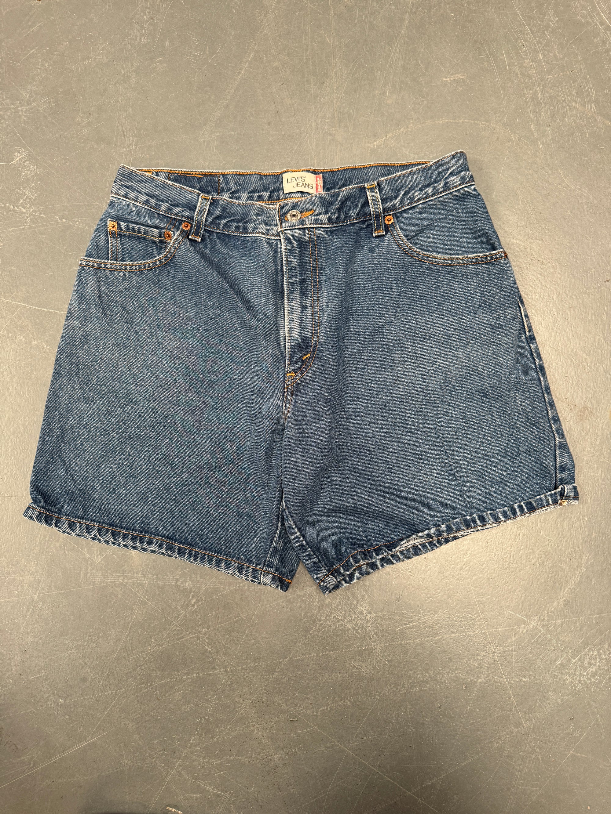 Vintage Ladies Levis Cut Off Denim Shorts - 90s Made - W 32 - SH263
