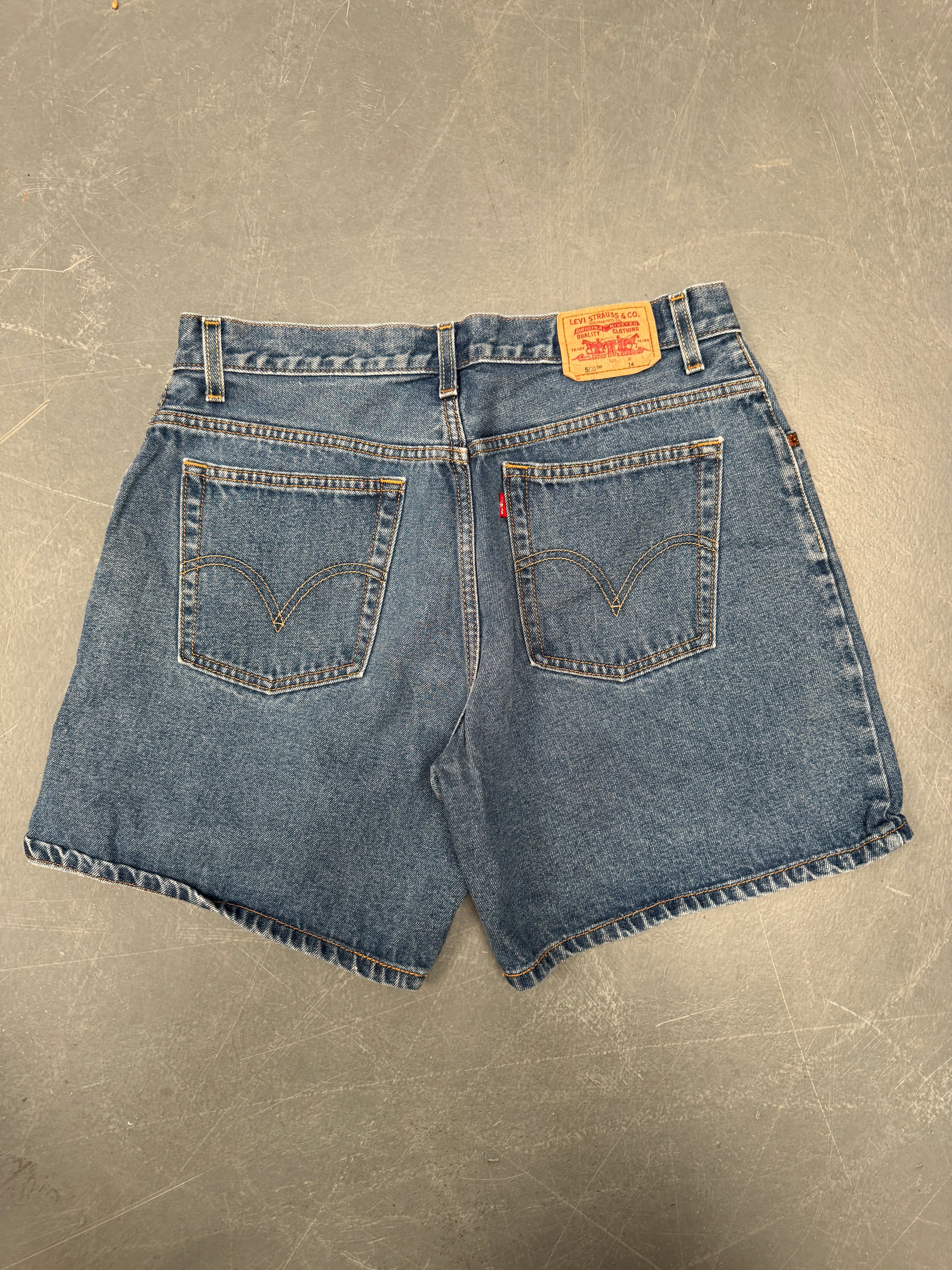Vintage Ladies Levis Cut Off Denim Shorts - 90s Made - W 32 - SH263