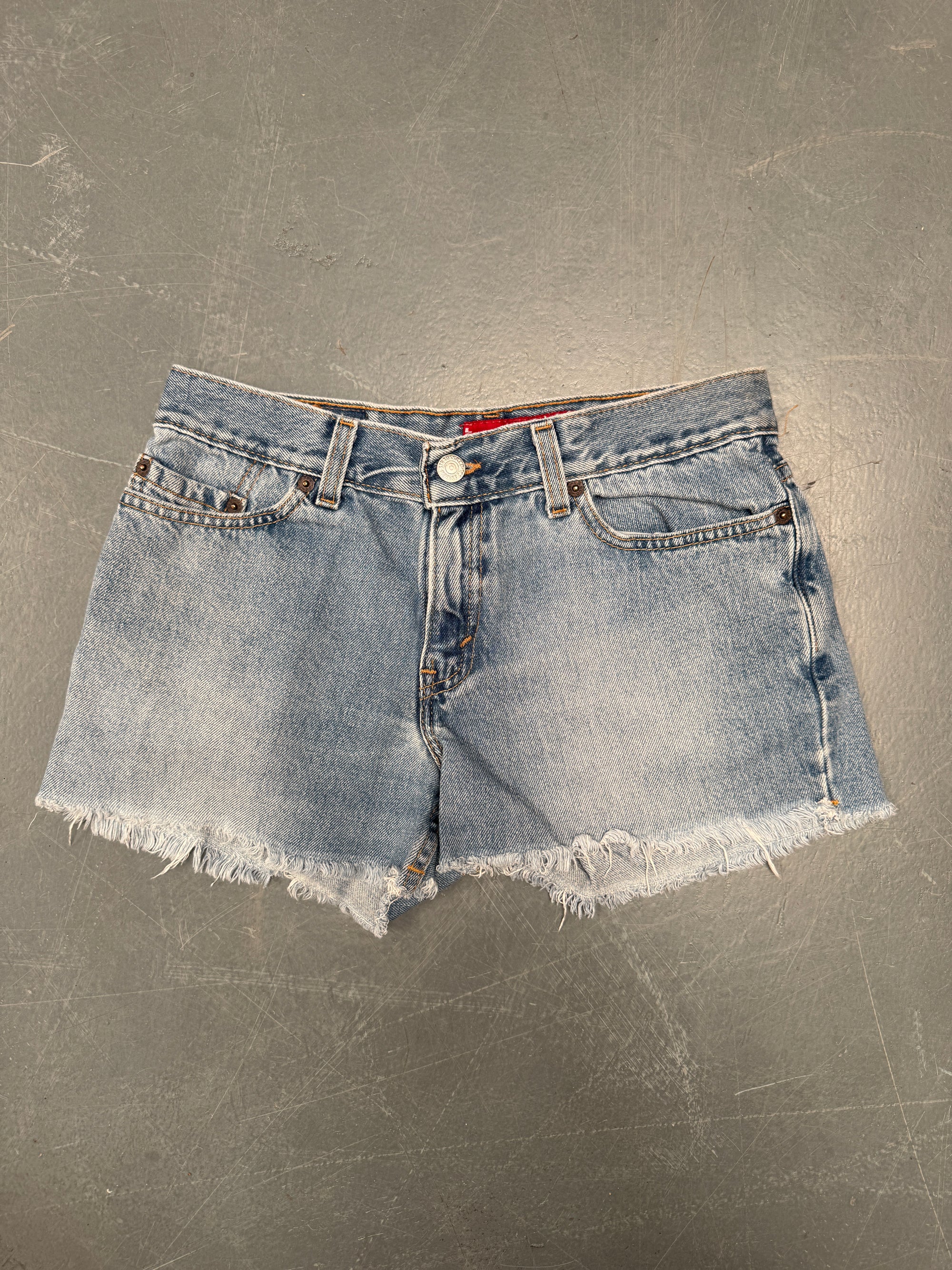 Vintage Ladies Levis Cut Off Denim Shorts - 90s Made - W 26 - SH266