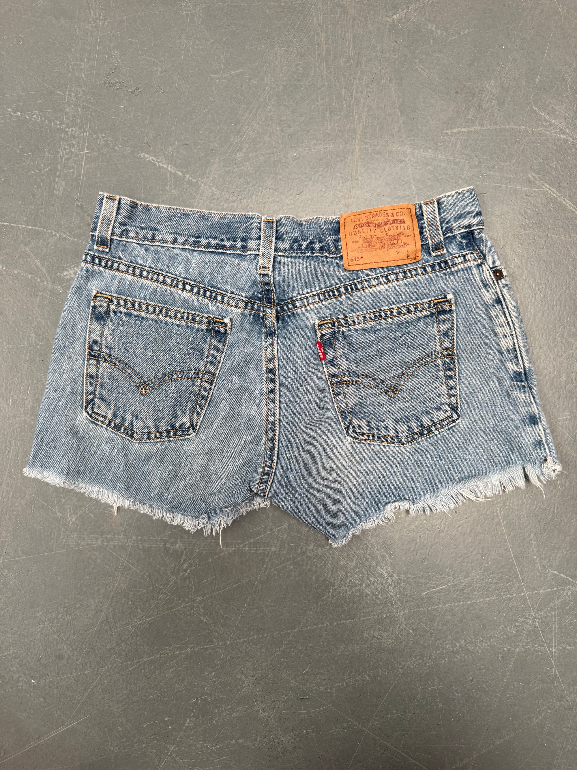 Vintage Ladies Levis Cut Off Denim Shorts - 90s Made - W 26 - SH266