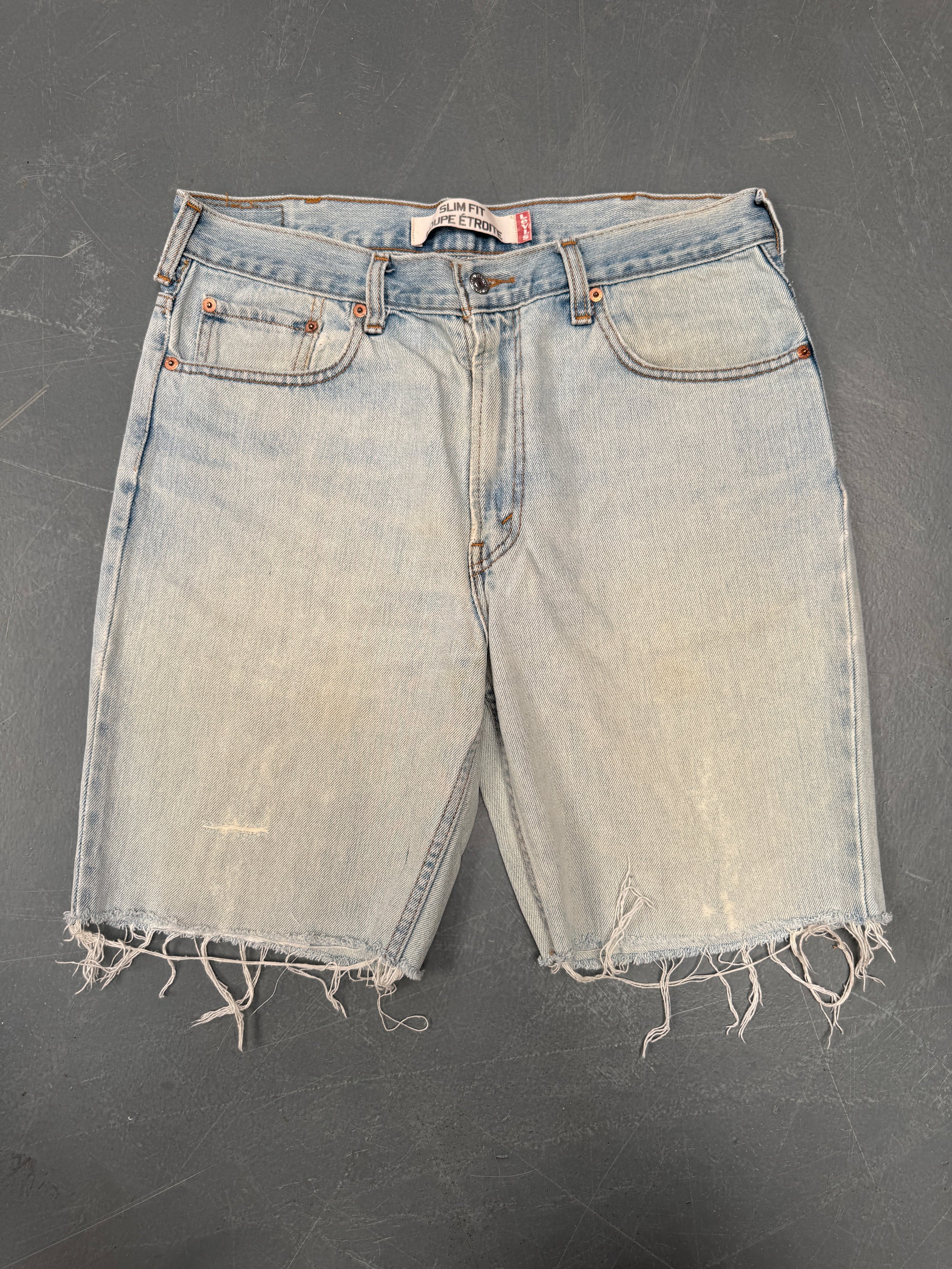 Vintage Ladies Levis Cut Off Denim Shorts - 90s Made - W 33 - SH267