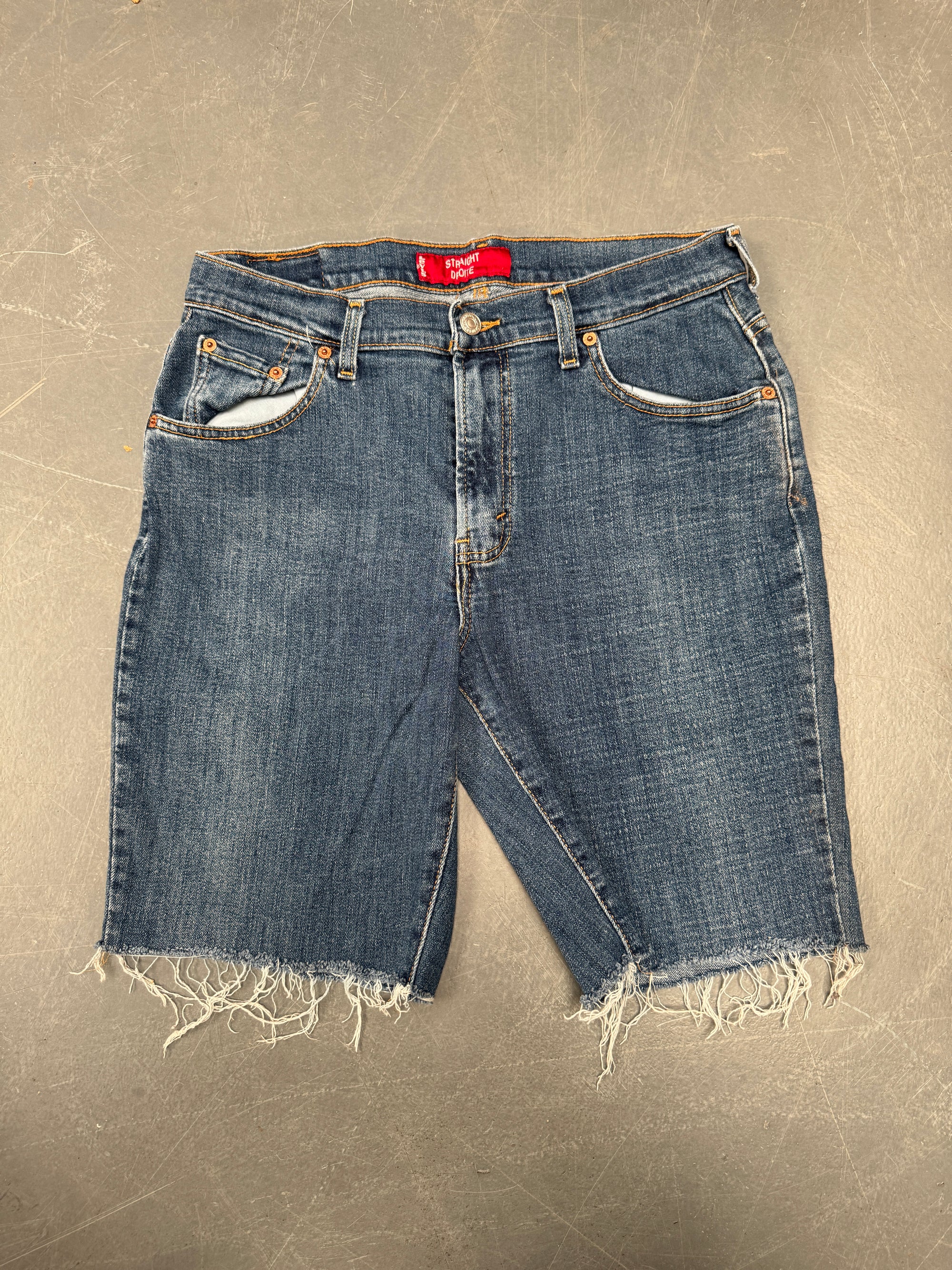 Vintage Ladies Levis Cut Off Denim Shorts - 90s Made - W 30 - SH268