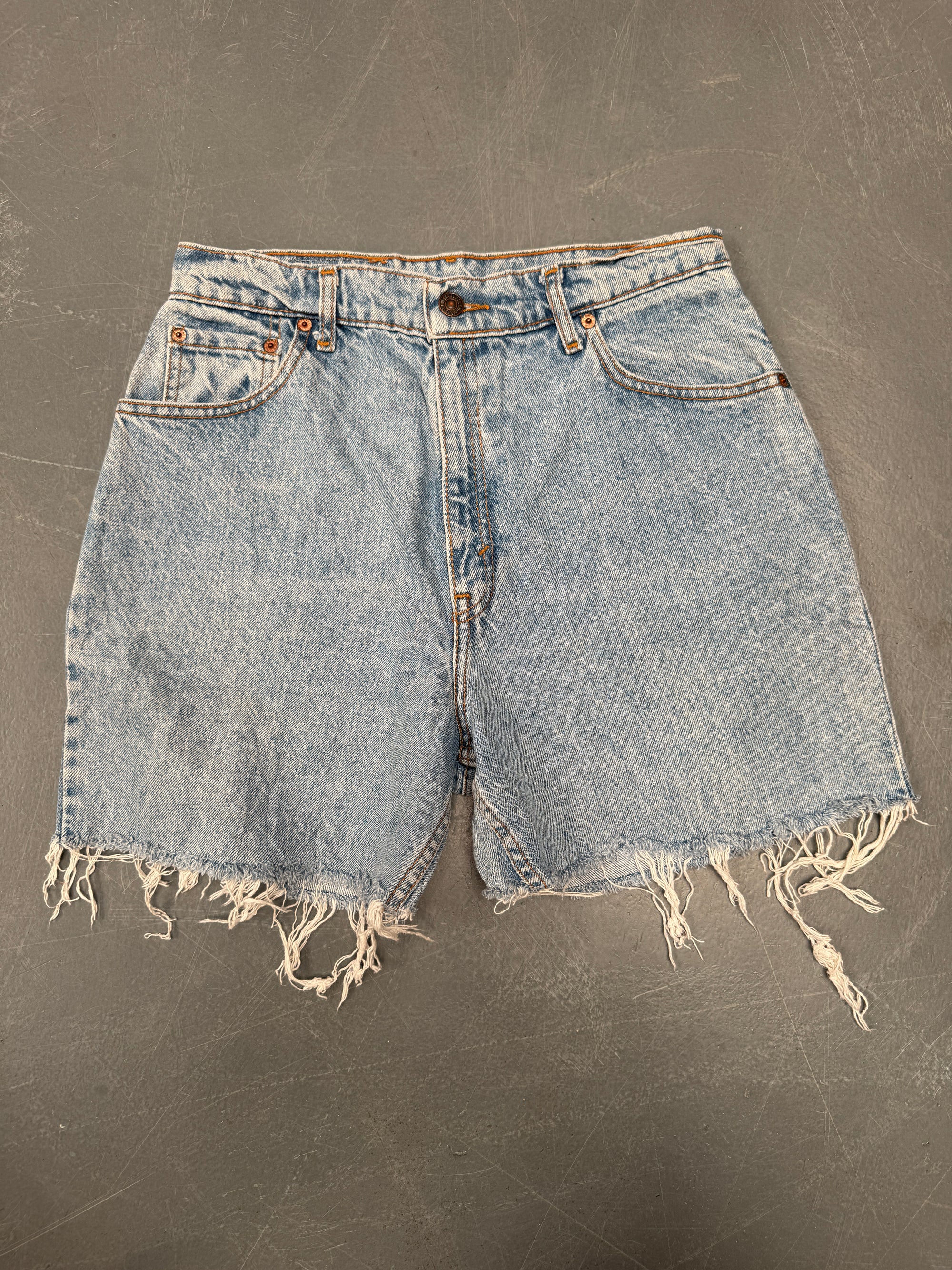 Vintage Ladies Levis Cut Off Denim Shorts - 90s Made - W 28 - SH270