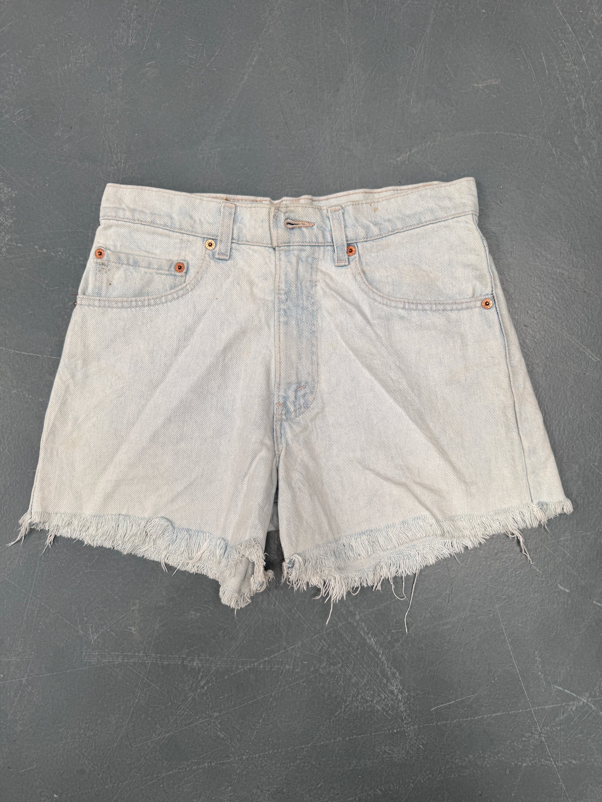 Vintage Ladies Levis Cut Off Denim Shorts - 90s Made - W 28 - SH271