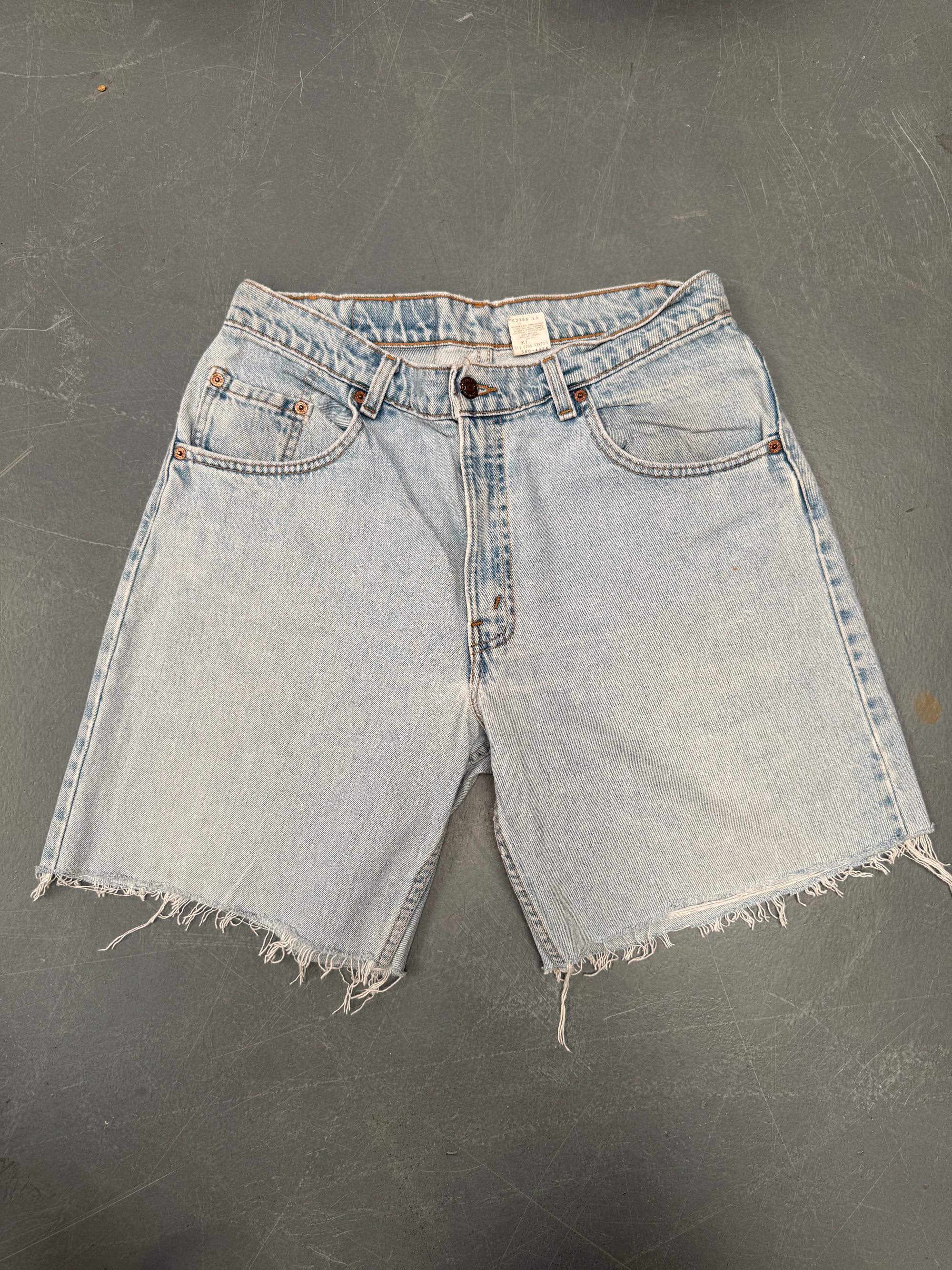 Vintage Ladies Levis Cut Off Denim Shorts - 90s Made - W 30 - SH273