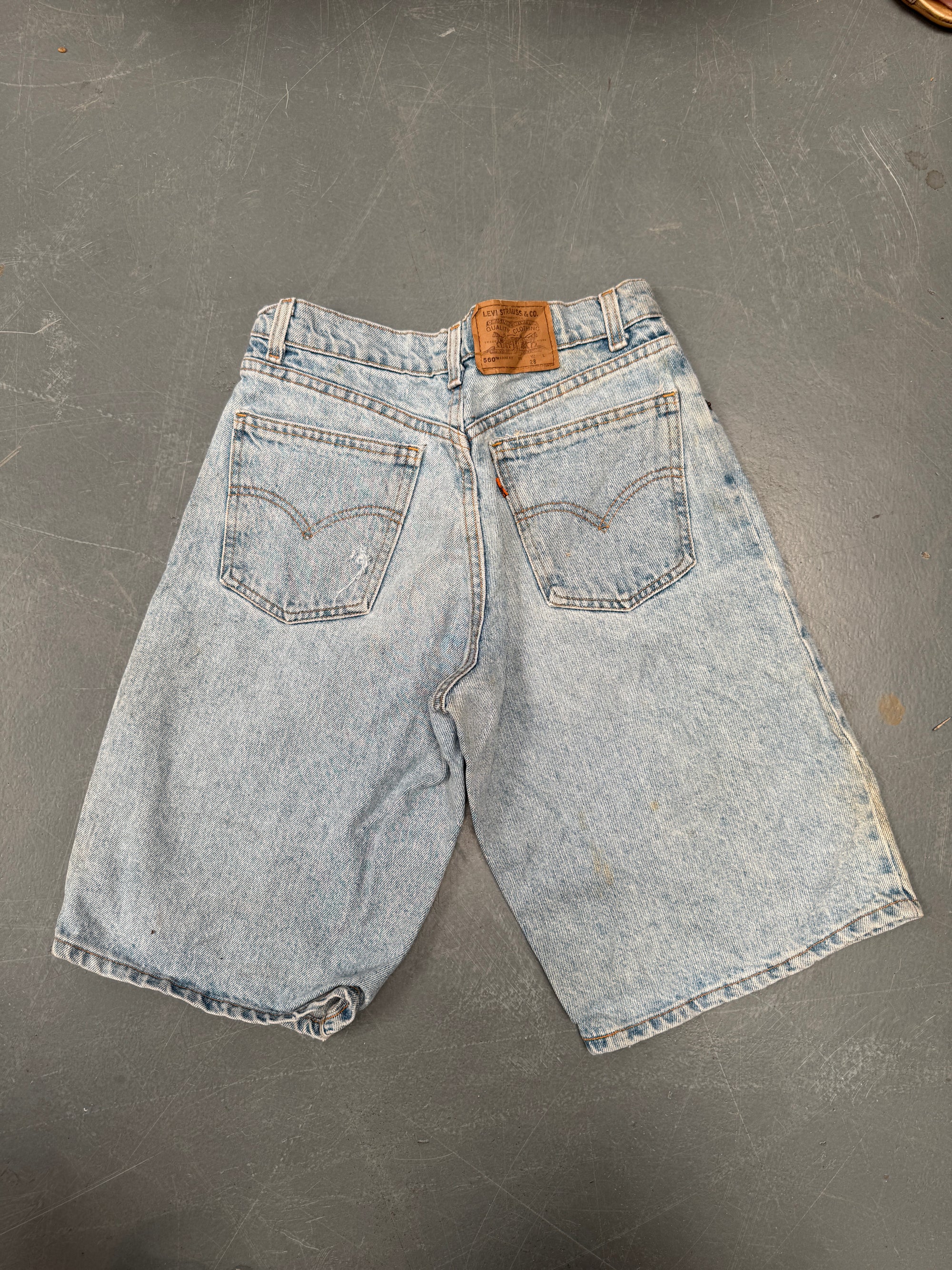 Vintage Ladies Levis Cut Off Denim Shorts - 90s Made - W 27 - SH275