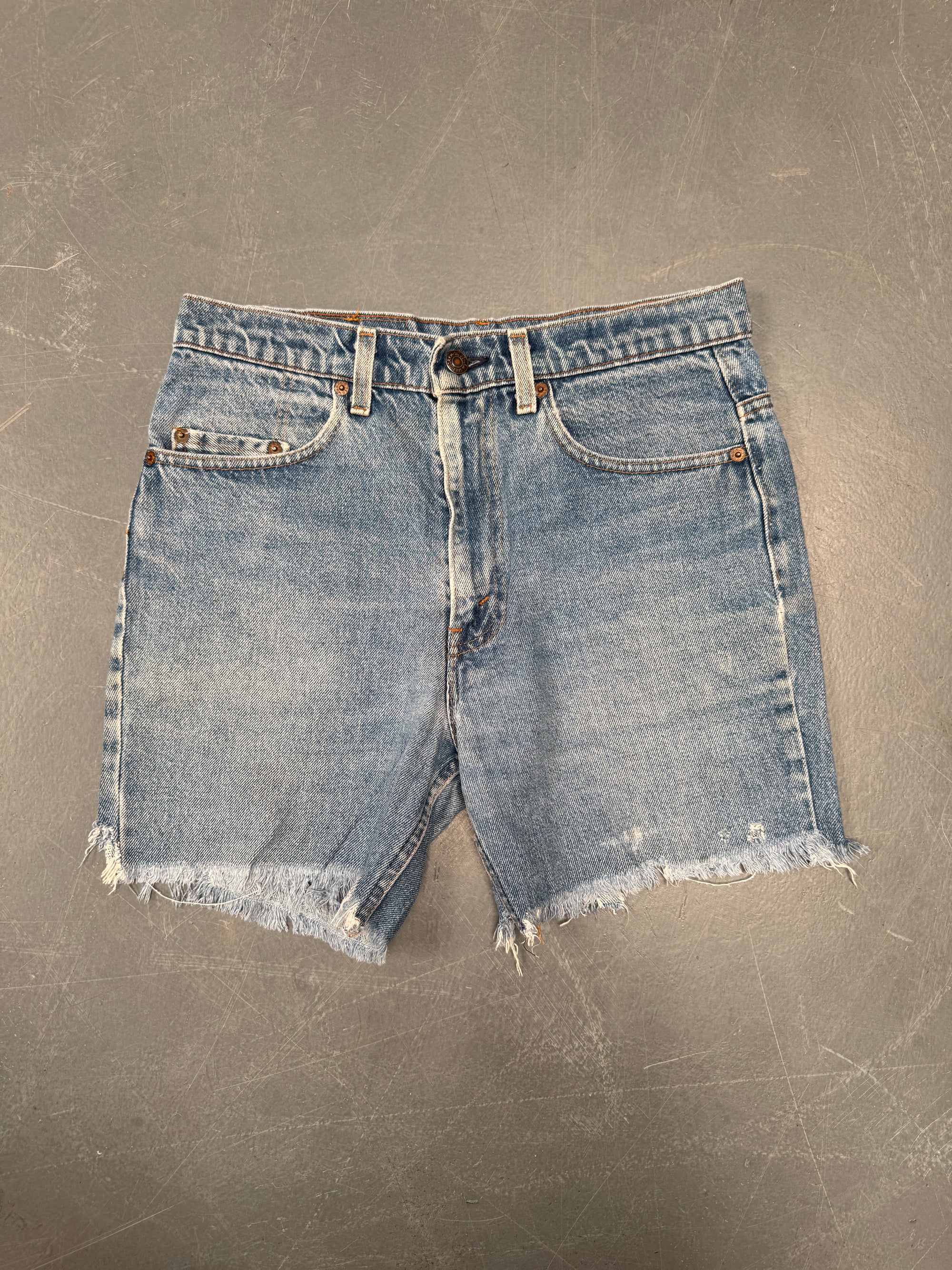 Vintage Ladies Levis Cut Off Denim Shorts - 90s Made - W 30 - SH279