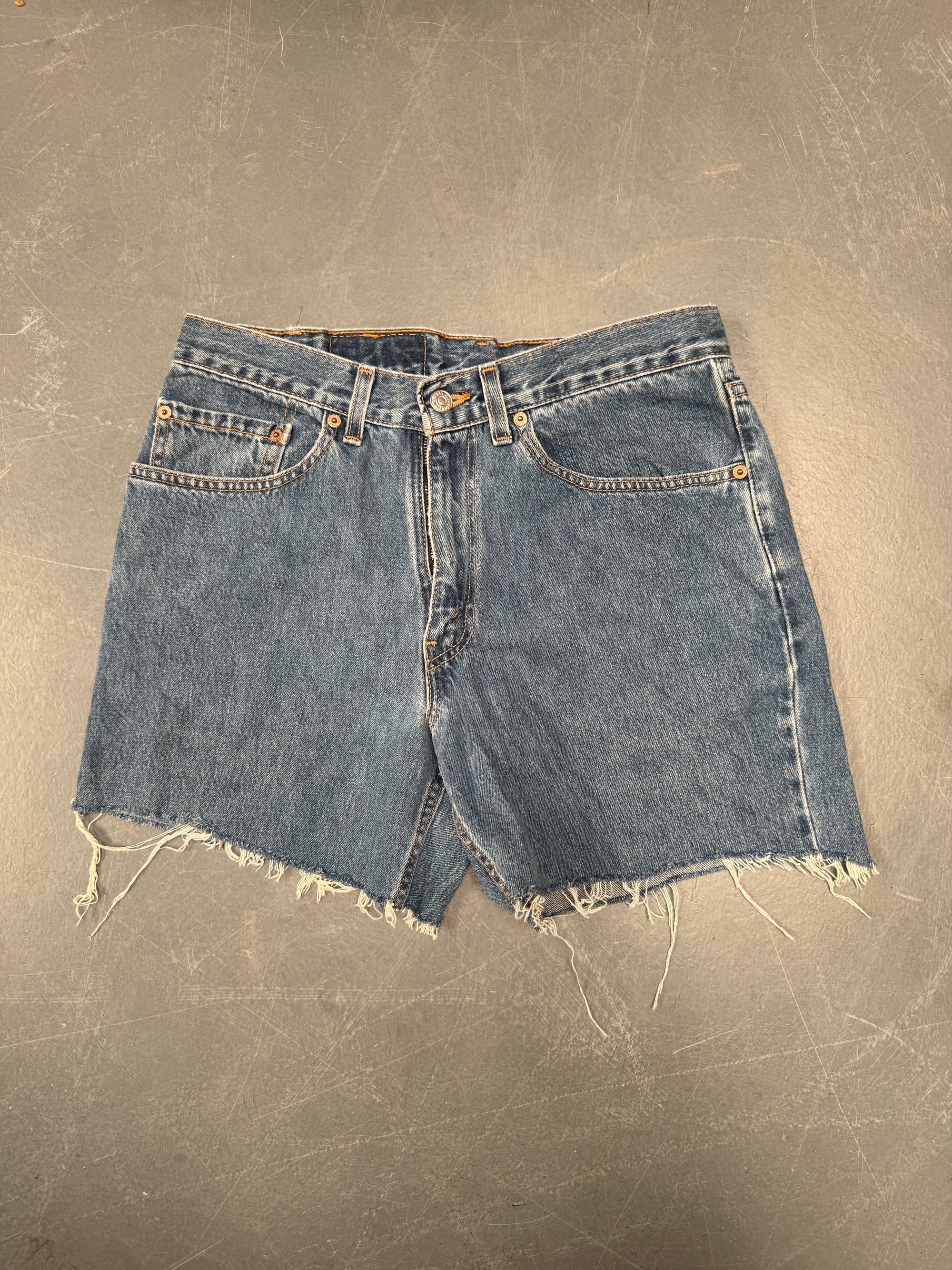 Vintage Ladies Levis Cut Off Denim Shorts - 90s Made - W 30 - SH281