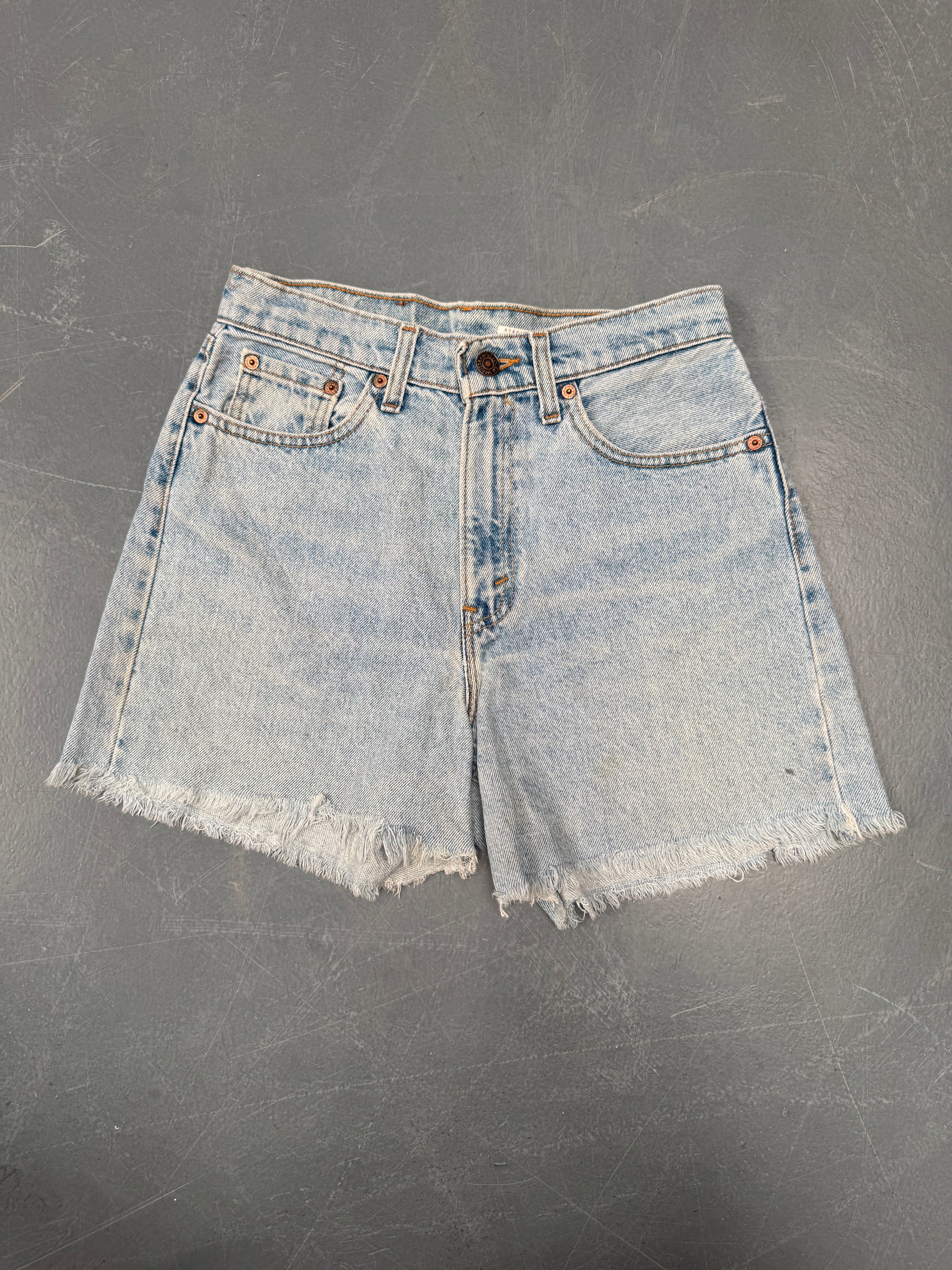 Vintage Ladies Levis Cut Off Denim Shorts - 90s Made - W 26 - SH284
