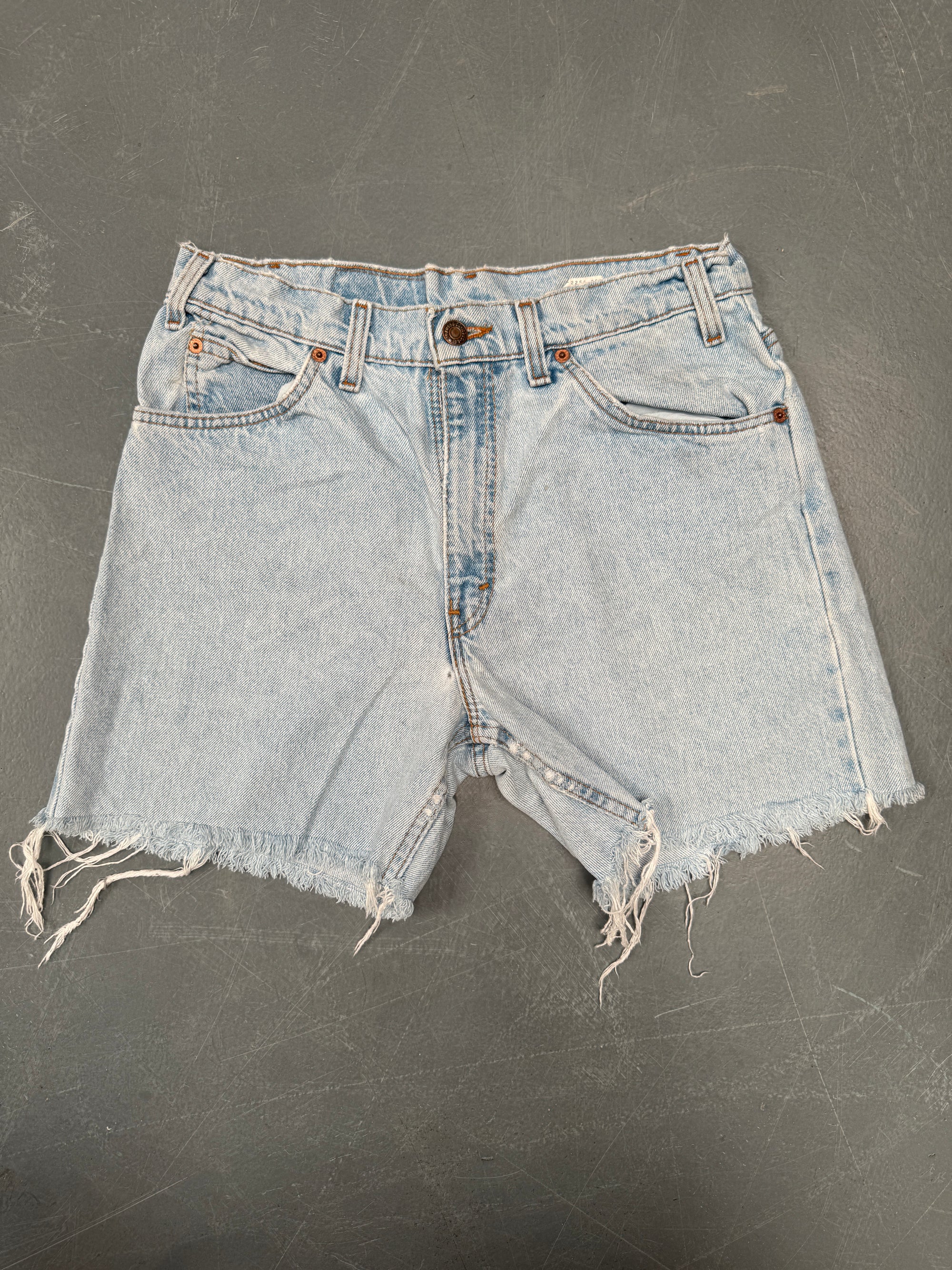 Vintage Ladies Levis Cut Off Denim Shorts - 90s Made - W 30 - SH290