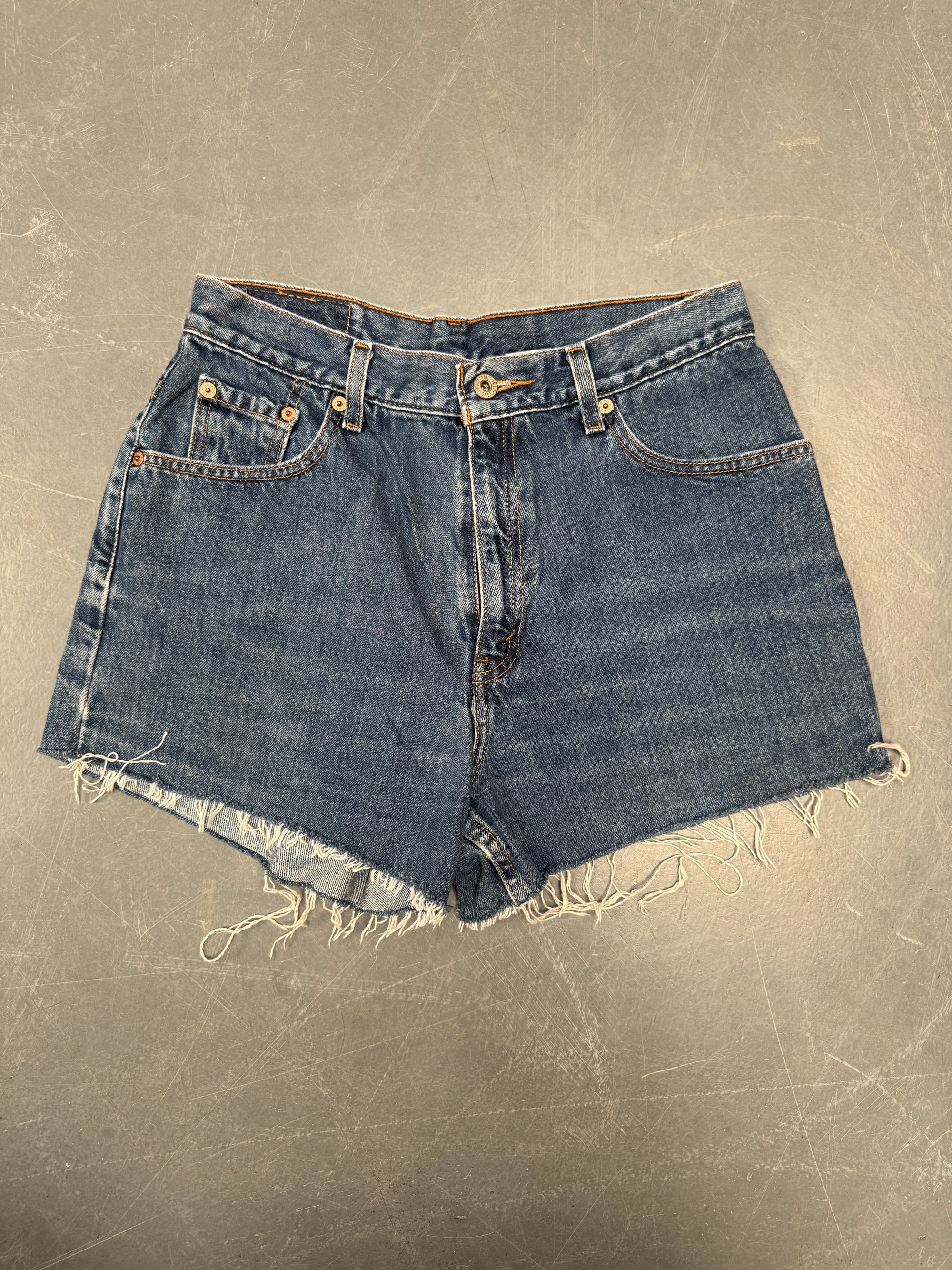 Vintage Ladies Levis Cut Off Denim Shorts - 90s Made - W 28 - SH297