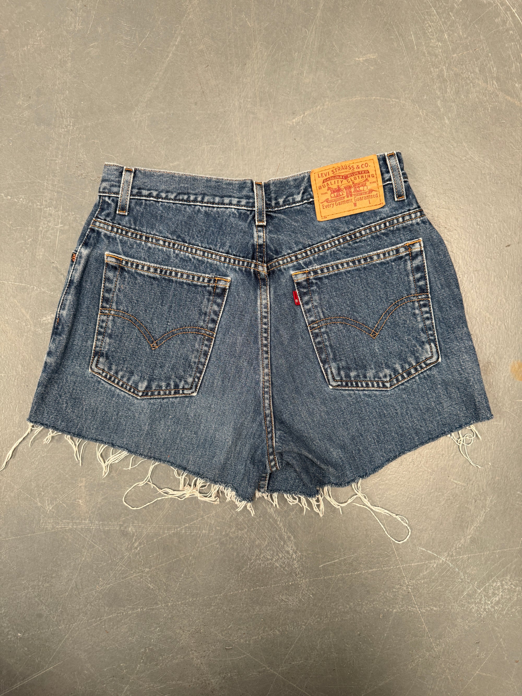 Vintage Ladies Levis Cut Off Denim Shorts - 90s Made - W 28 - SH297
