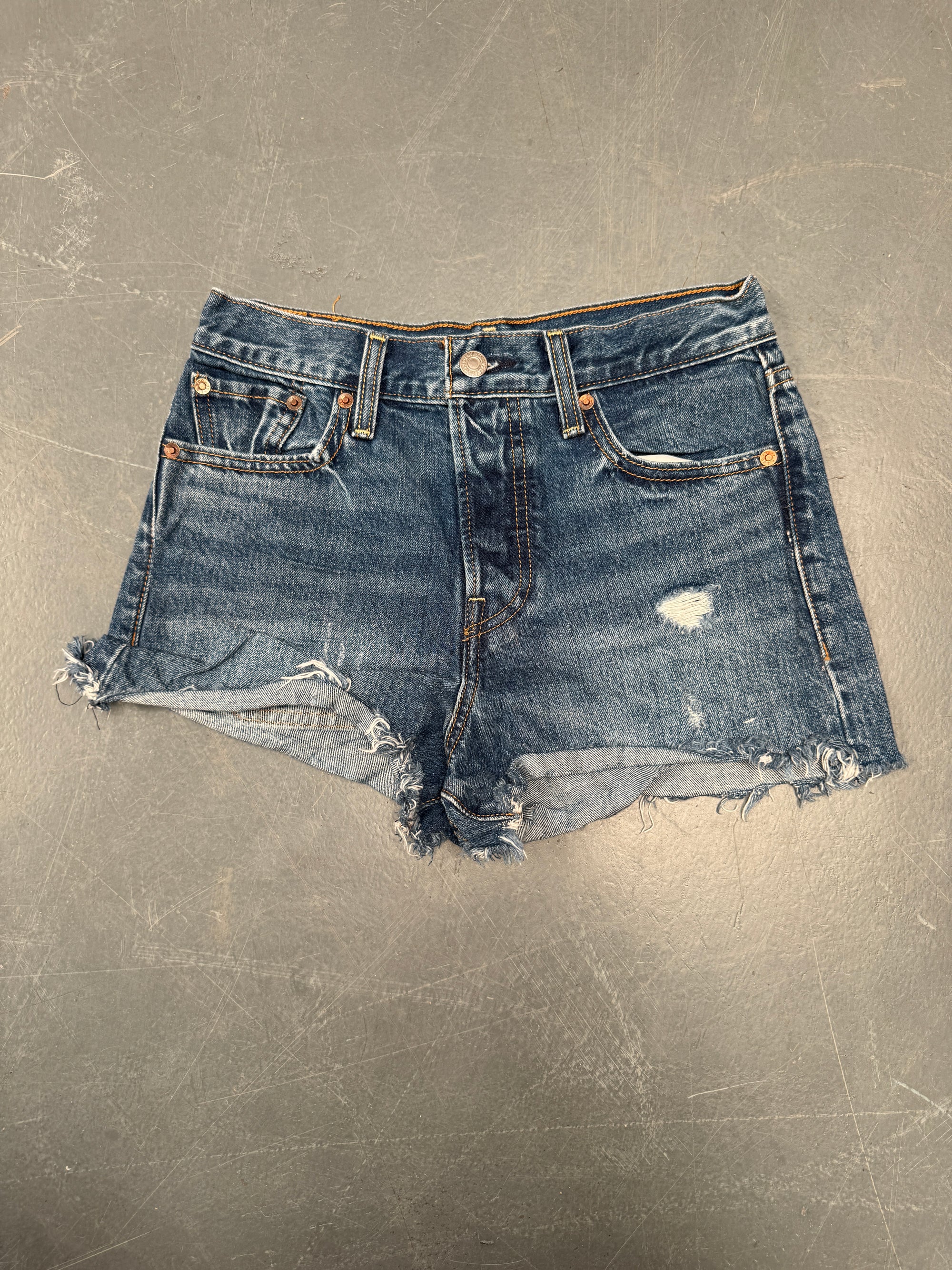 Vintage Ladies Levis Cut Off Denim Shorts - 90s Made - W 26 - SH299