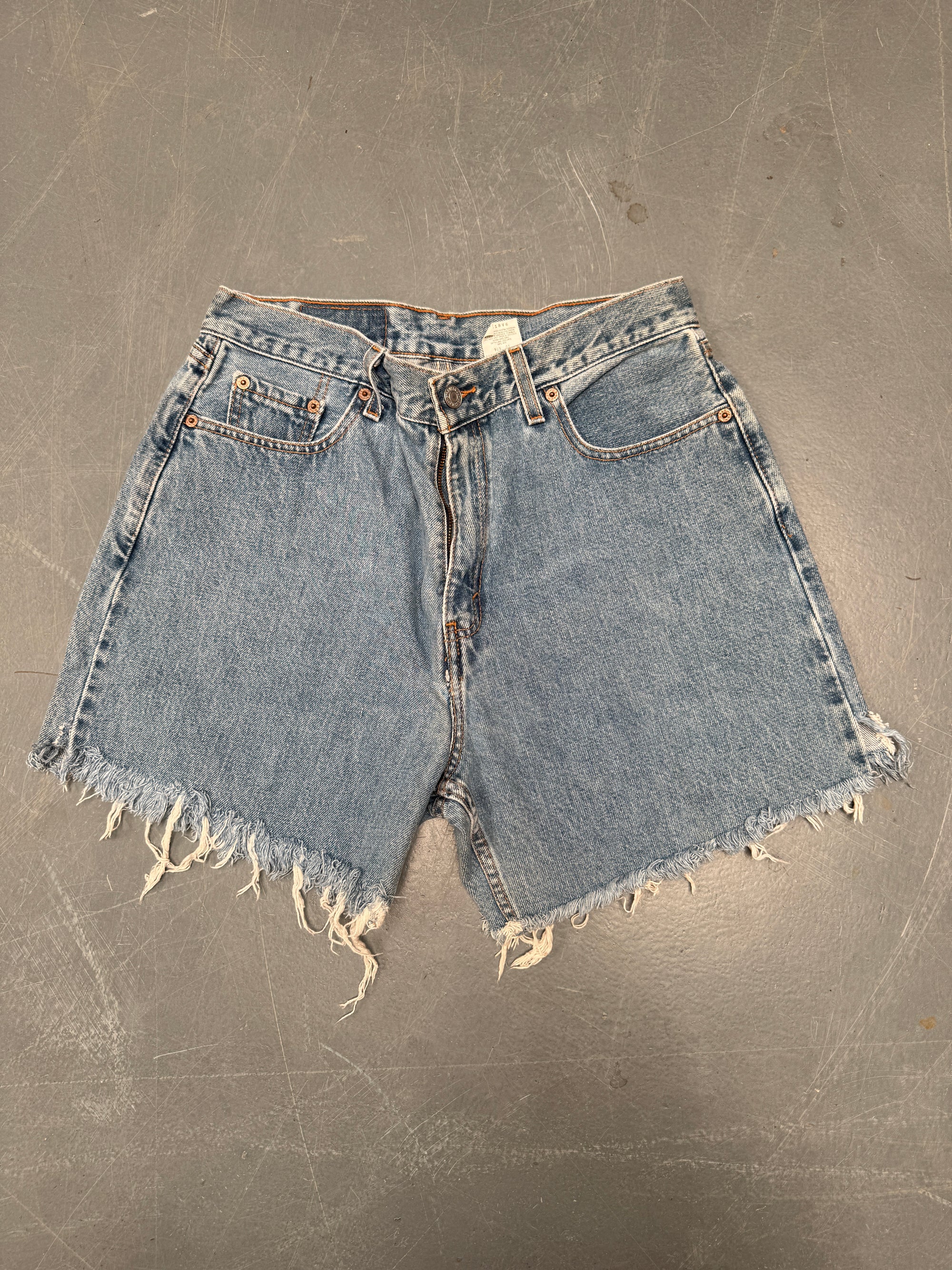 Vintage Ladies Levis Cut Off Denim Shorts - 90s Made - W 27 - SH302
