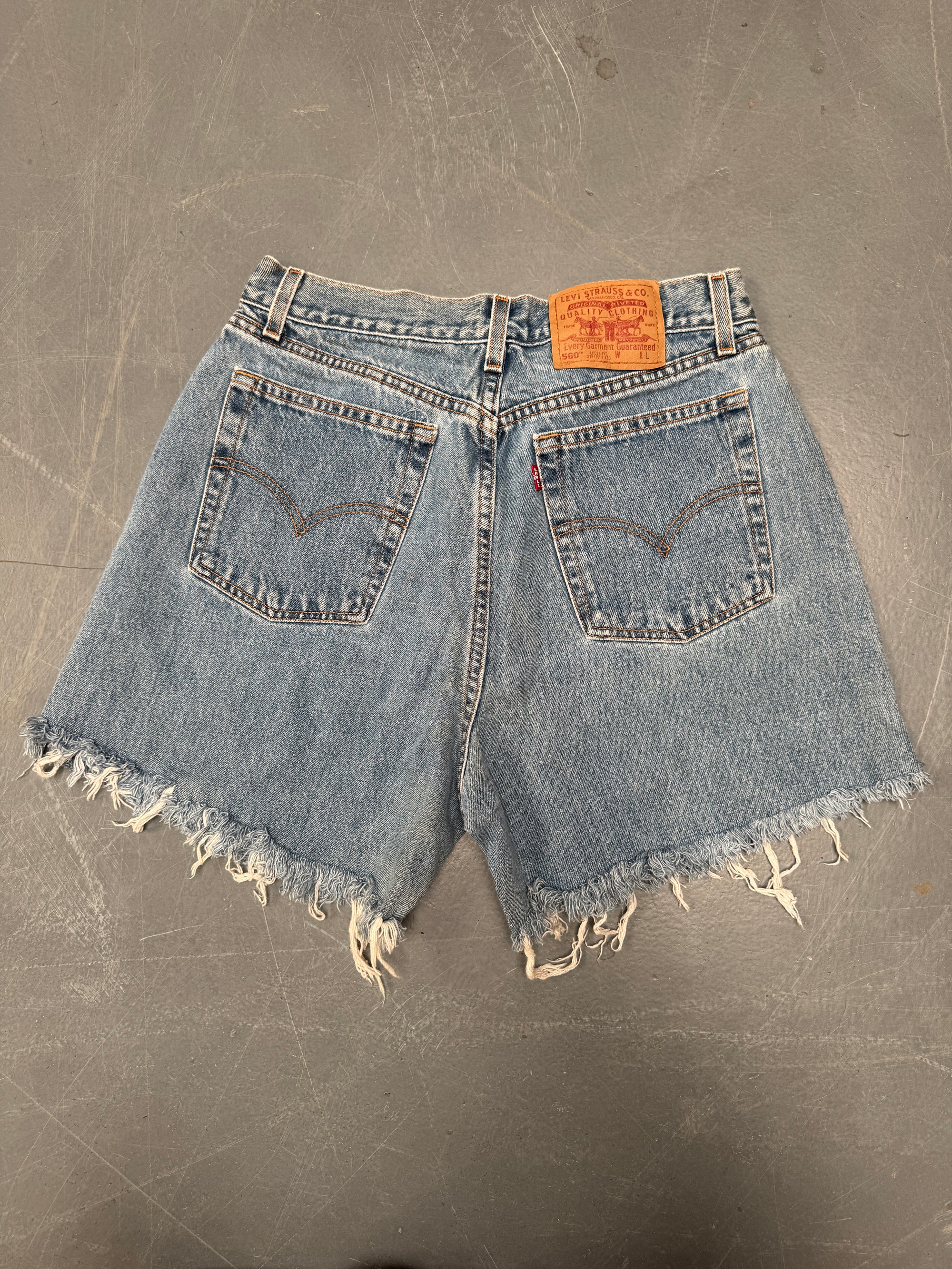 Vintage Ladies Levis Cut Off Denim Shorts - 90s Made - W 27 - SH302