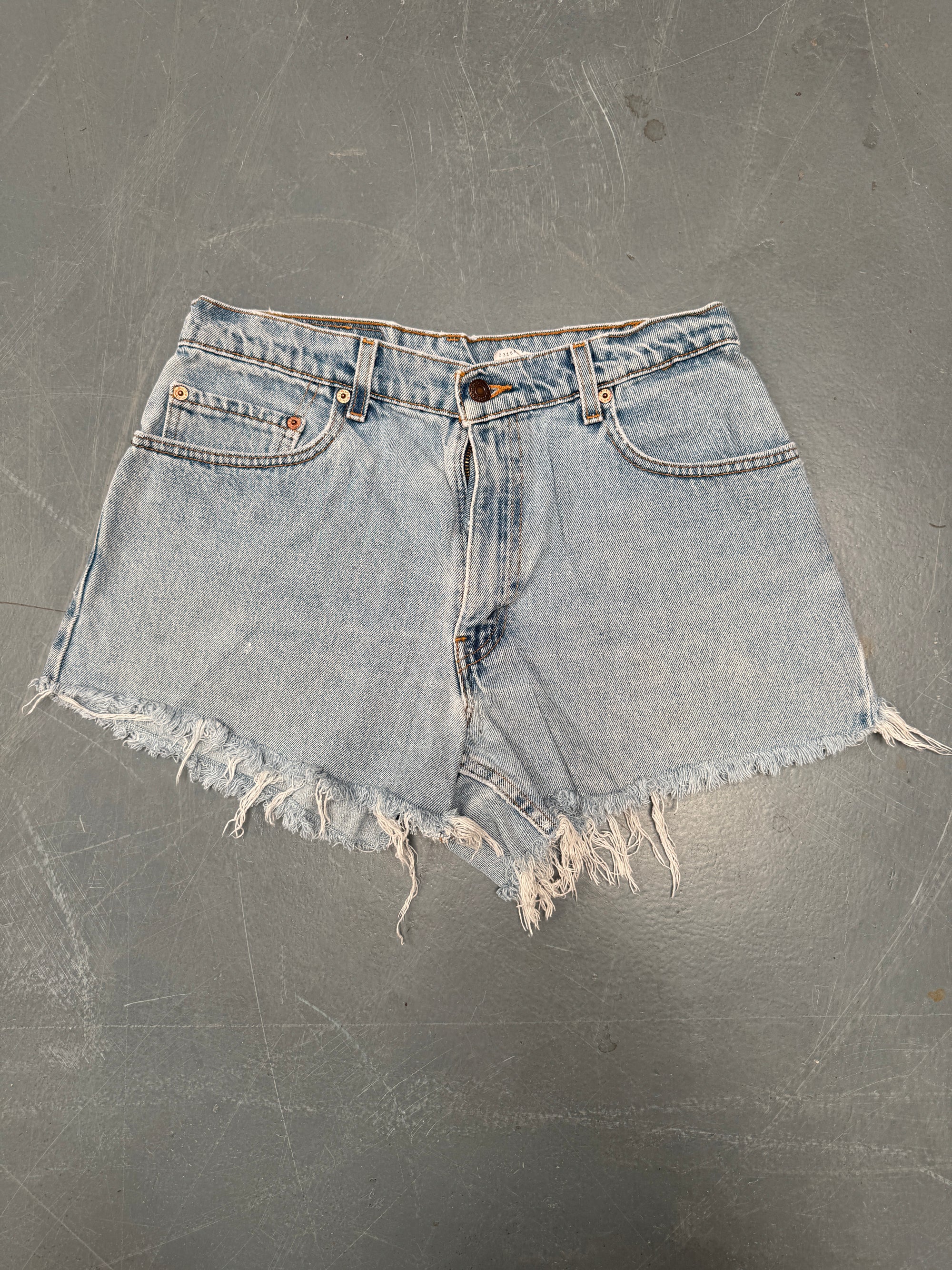 Vintage Ladies Levis Cut Off Denim Shorts - 90s Made - W 30 - SH303