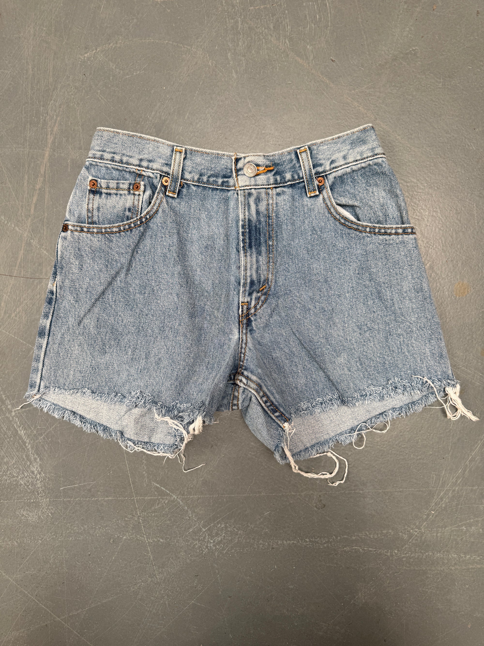 Vintage Ladies Levis Cut Off Denim Shorts - 90s Made - W 27 - SH306