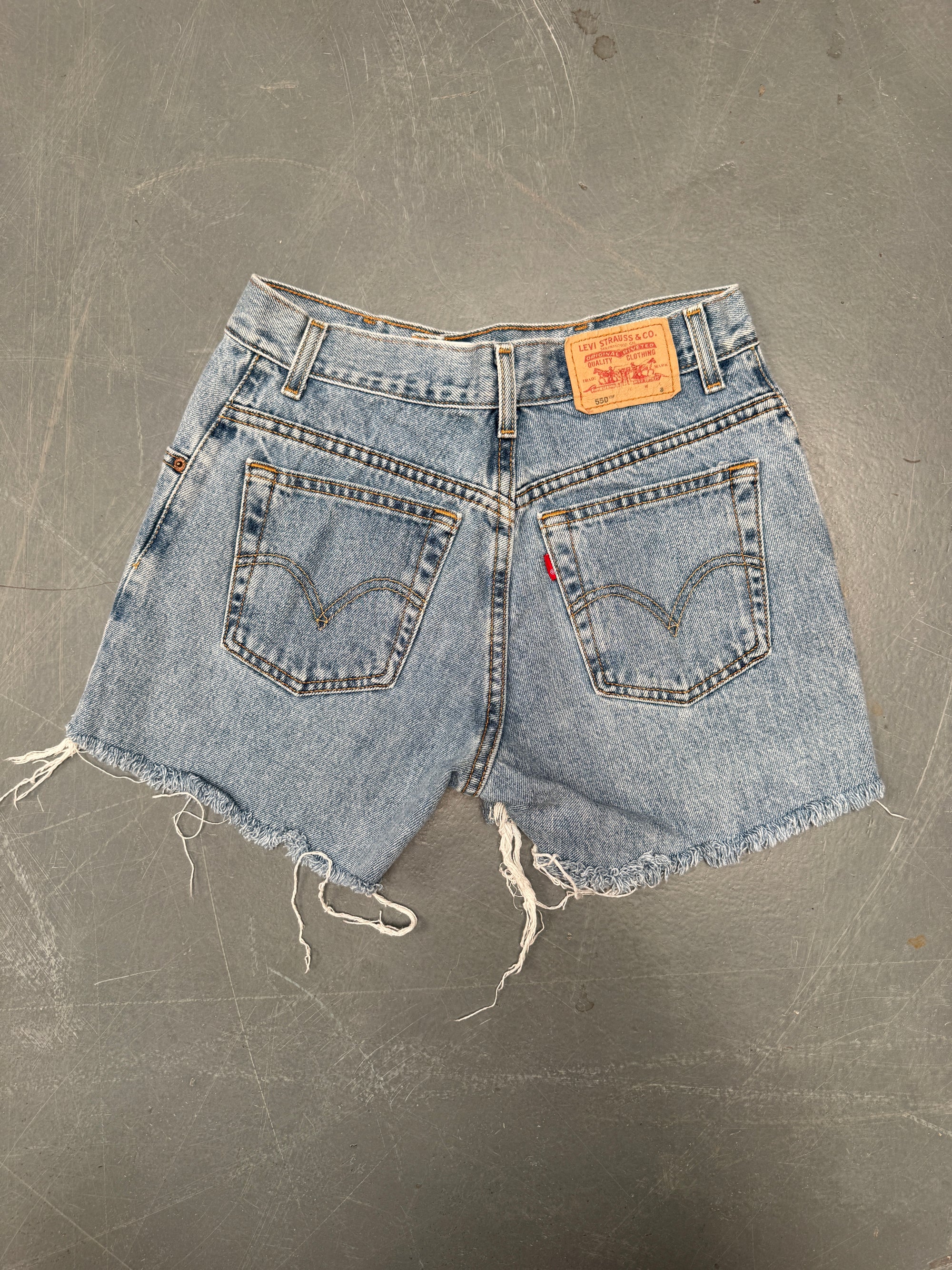 Vintage Ladies Levis Cut Off Denim Shorts - 90s Made - W 27 - SH306