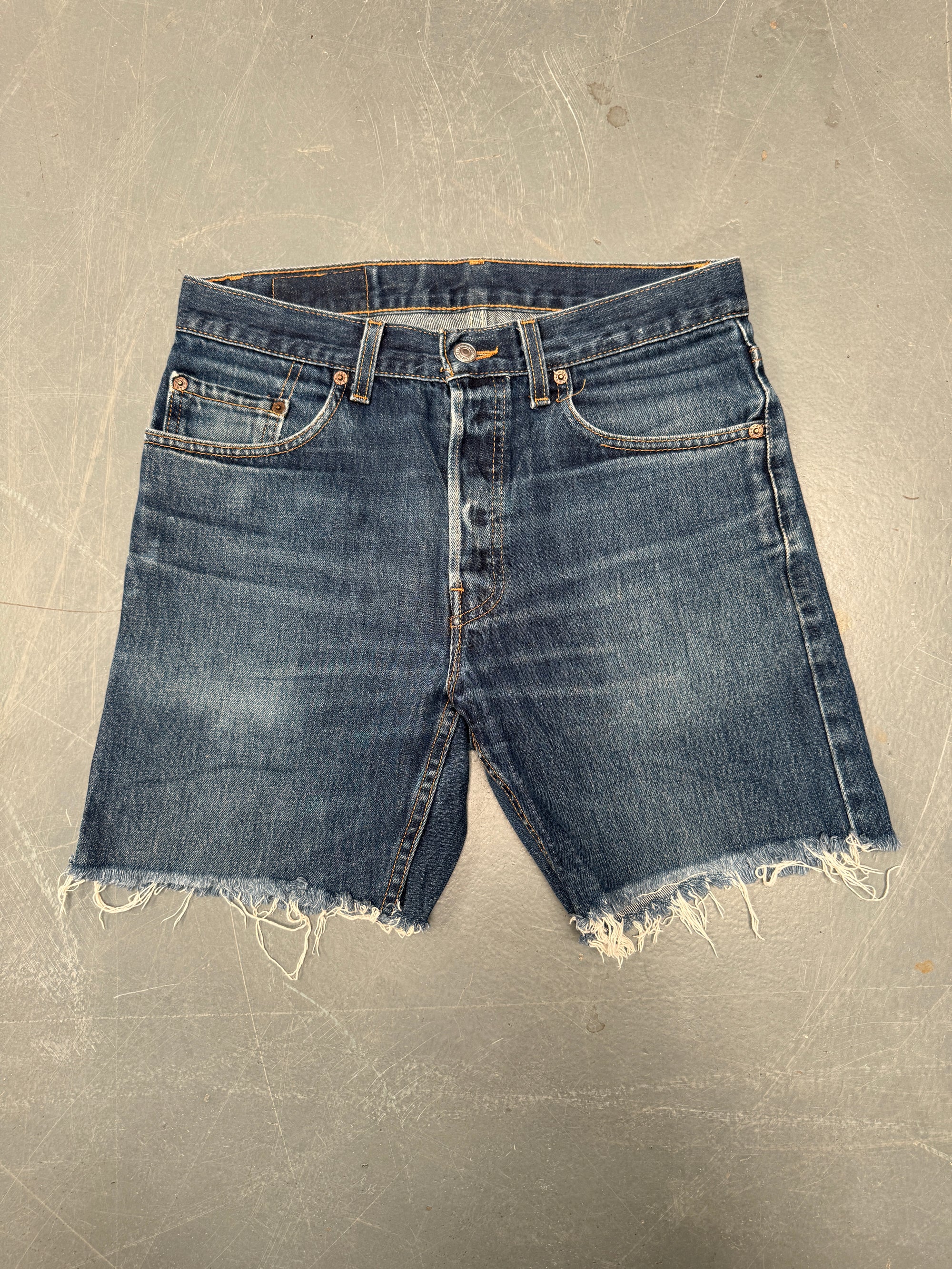 Vintage Ladies Levis Cut Off Denim Shorts - 90s Made - W 31 - SH308
