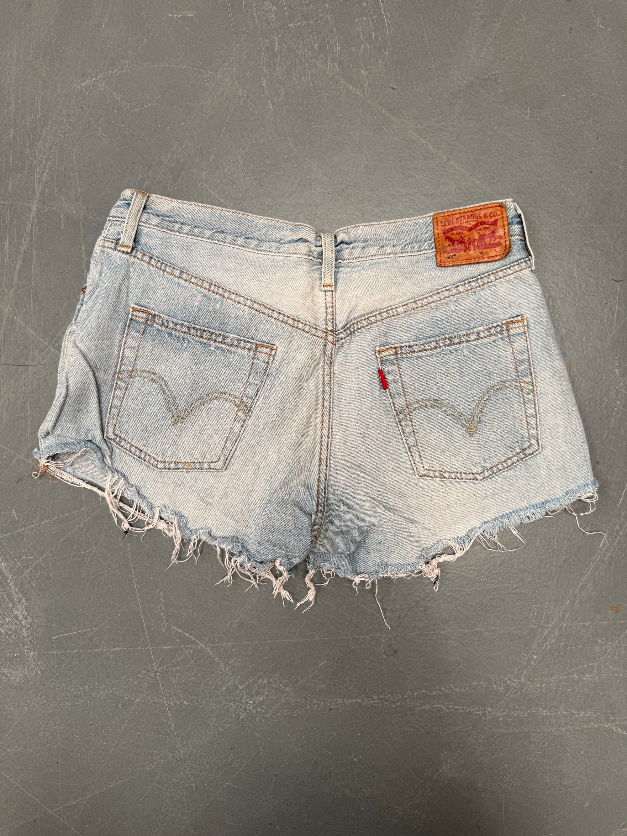 Vintage Ladies Levis Cut Off Denim Shorts - 90s Made - W 30 - SH310