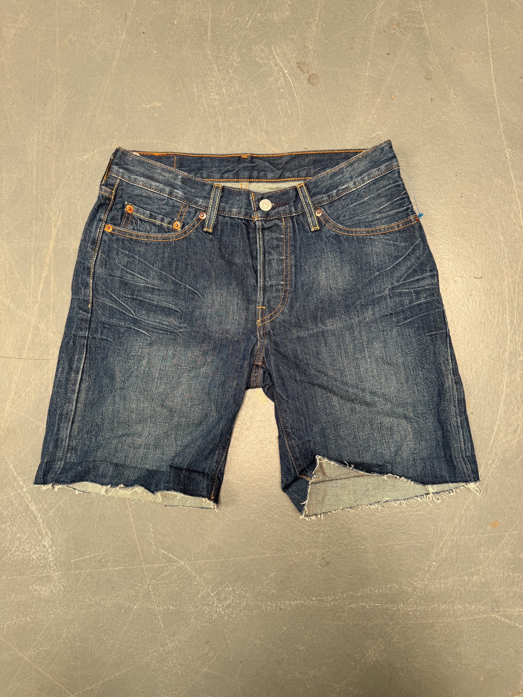 Vintage Ladies Levis Cut Off Denim Shorts - 90s Made - W 29 - SH311