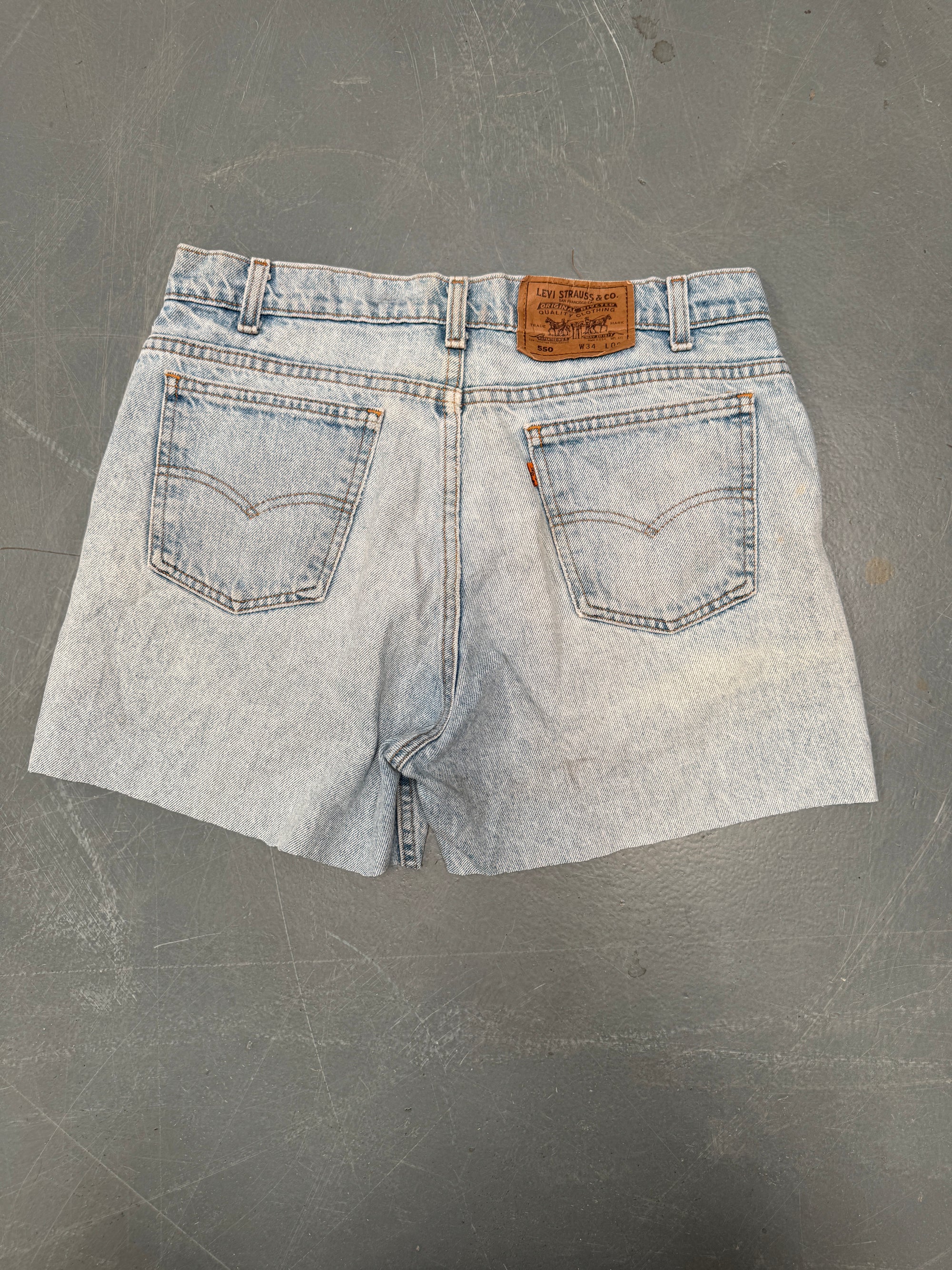 Vintage Ladies Levis Cut Off Denim Shorts - 90s Made - W 32 - SH315