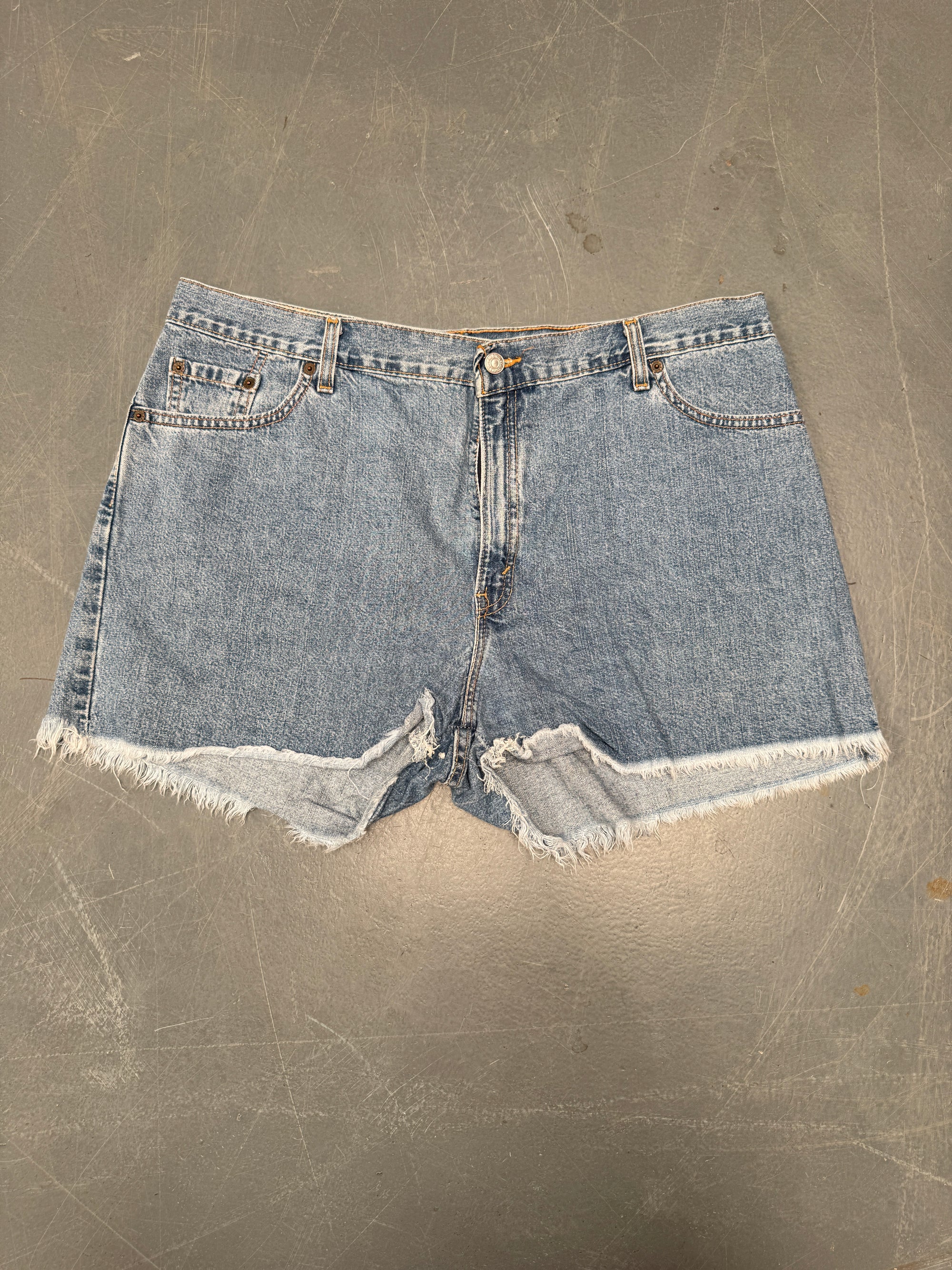 Vintage Ladies Levis Cut Off Denim Shorts - 90s Made - W 38 - SH321